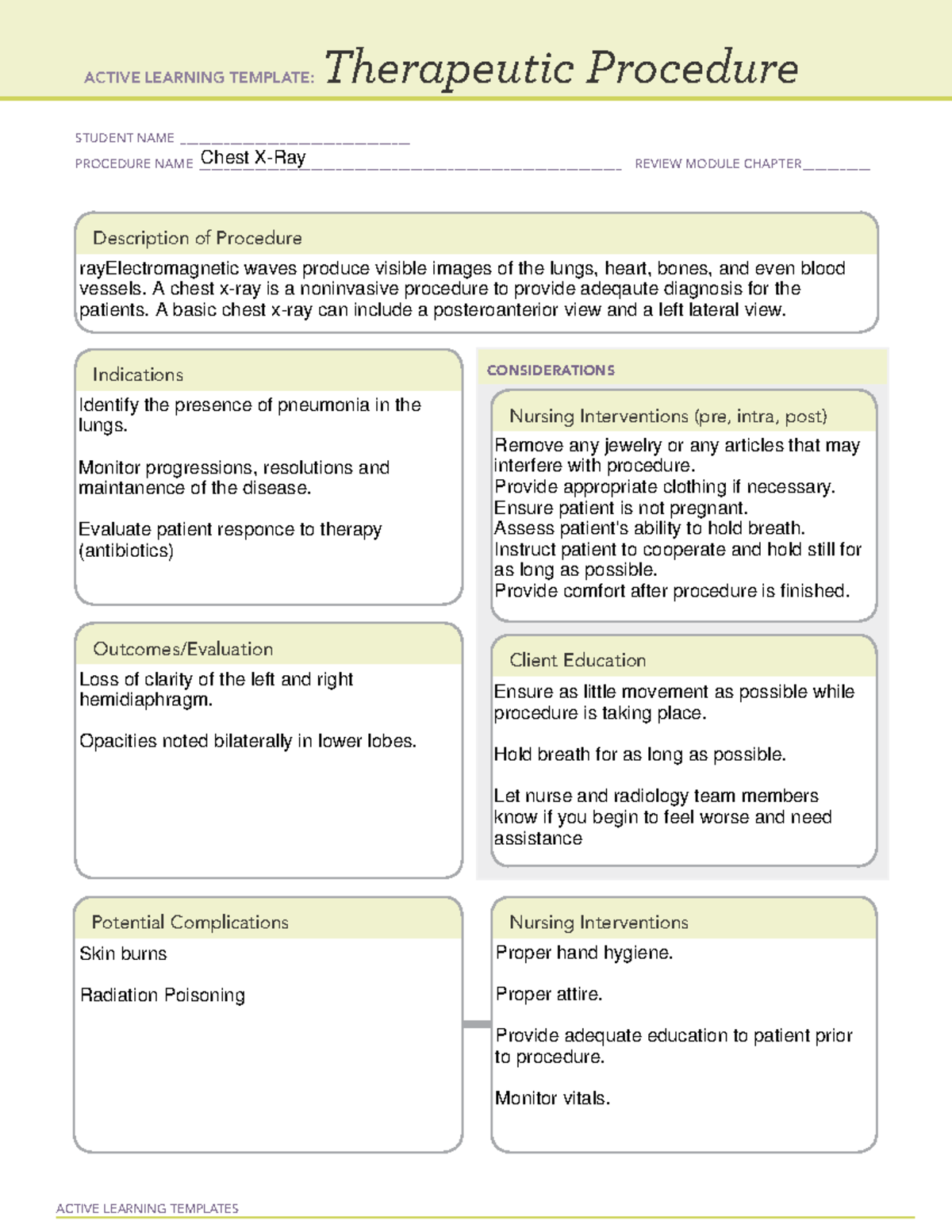 Chest X-Ray Med Surg 3 - nursing - NUR2230 - ACTIVE LEARNING TEMPLATES ...