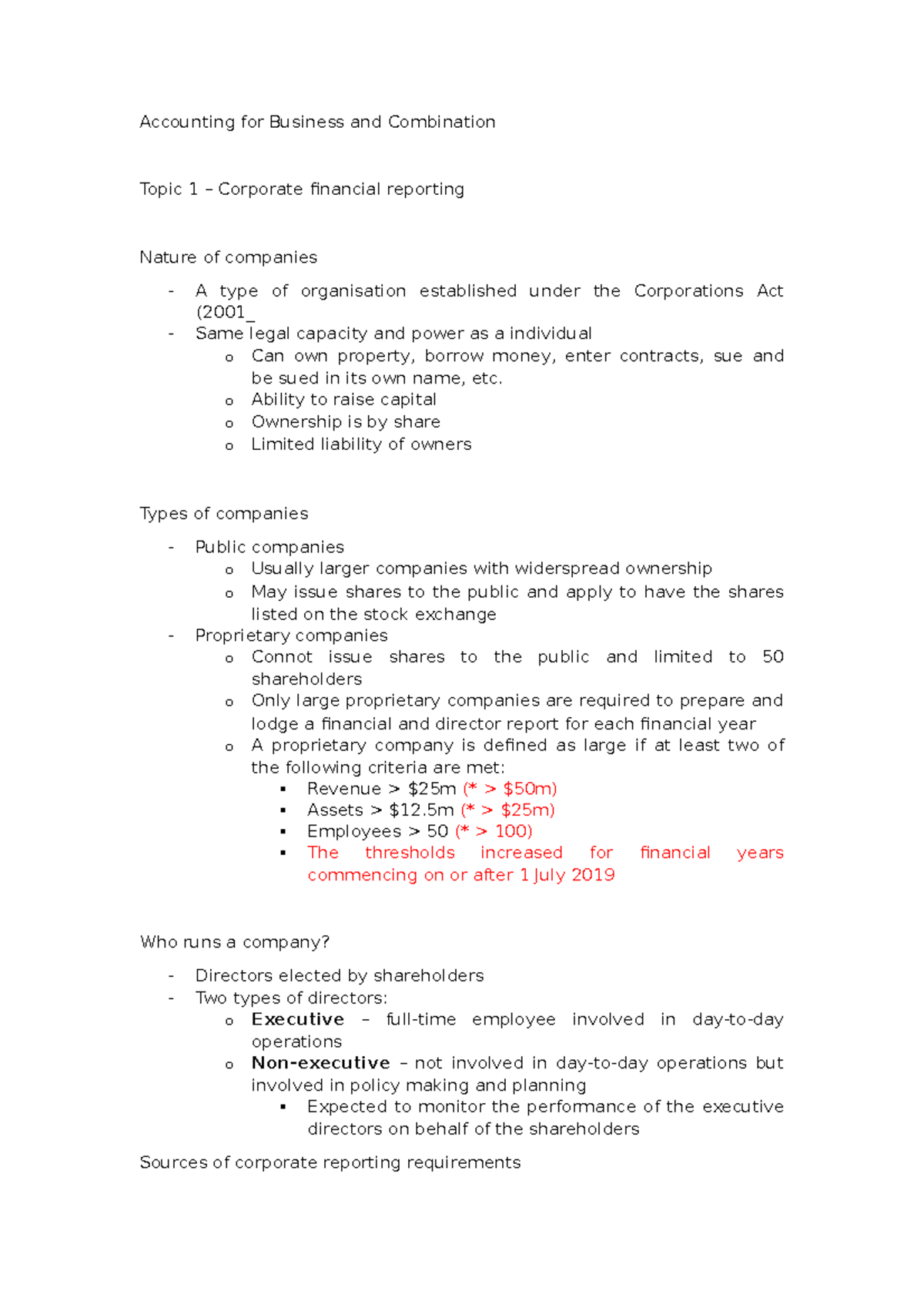 ABC - abc lecture notes - Accounting for Business and Combination Topic ...