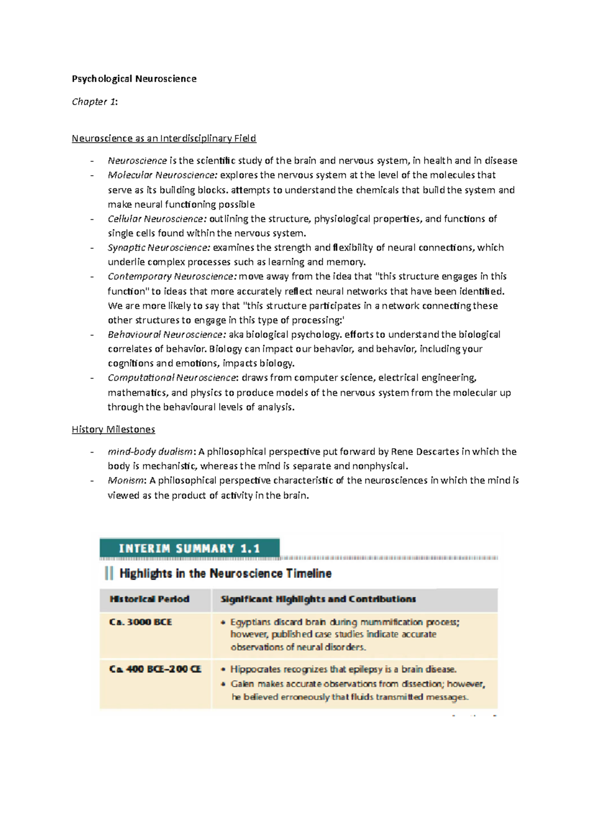 Psychological Neuroscience - Psychological Neuroscience Chapter 1 ...