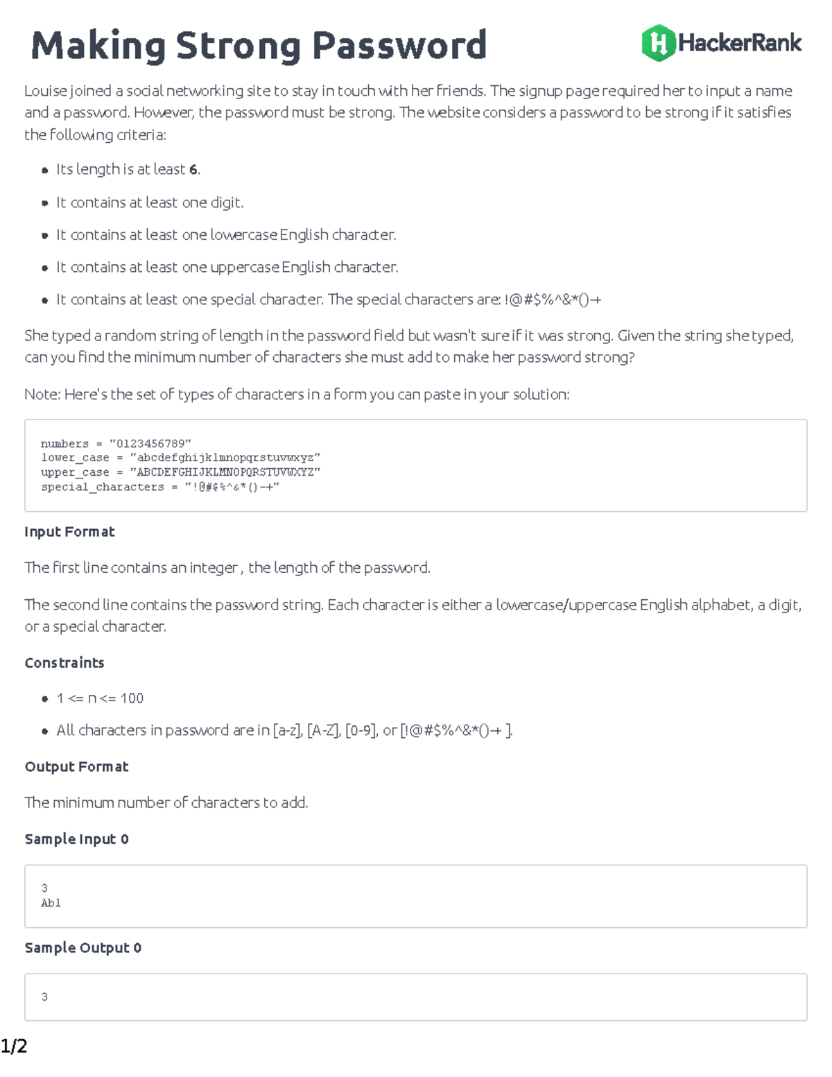 Cpp strong password English Practice - 1/ Making Strong Password Louise ...