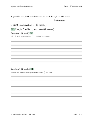 Spec Revision Content - formula sheet + extra notes - Specialist ...