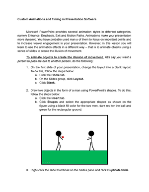 Chapter 2 Lesson 4 - SHS ICT Module - Custom Animations and Timing in  Presentation Software - Studocu