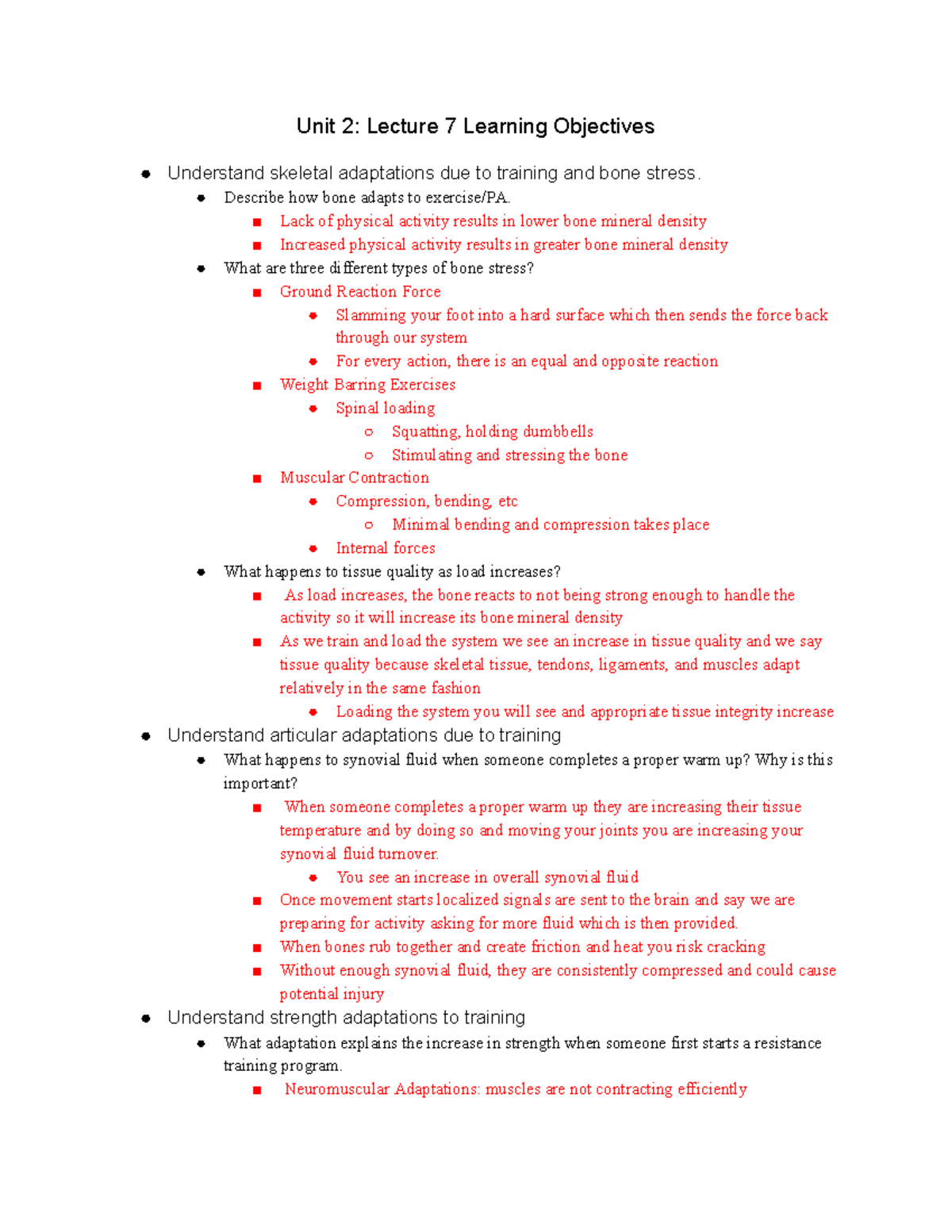 KIN Lecture 7 Learning Objective Questions - Unit 2: Lecture 7 Learning ...