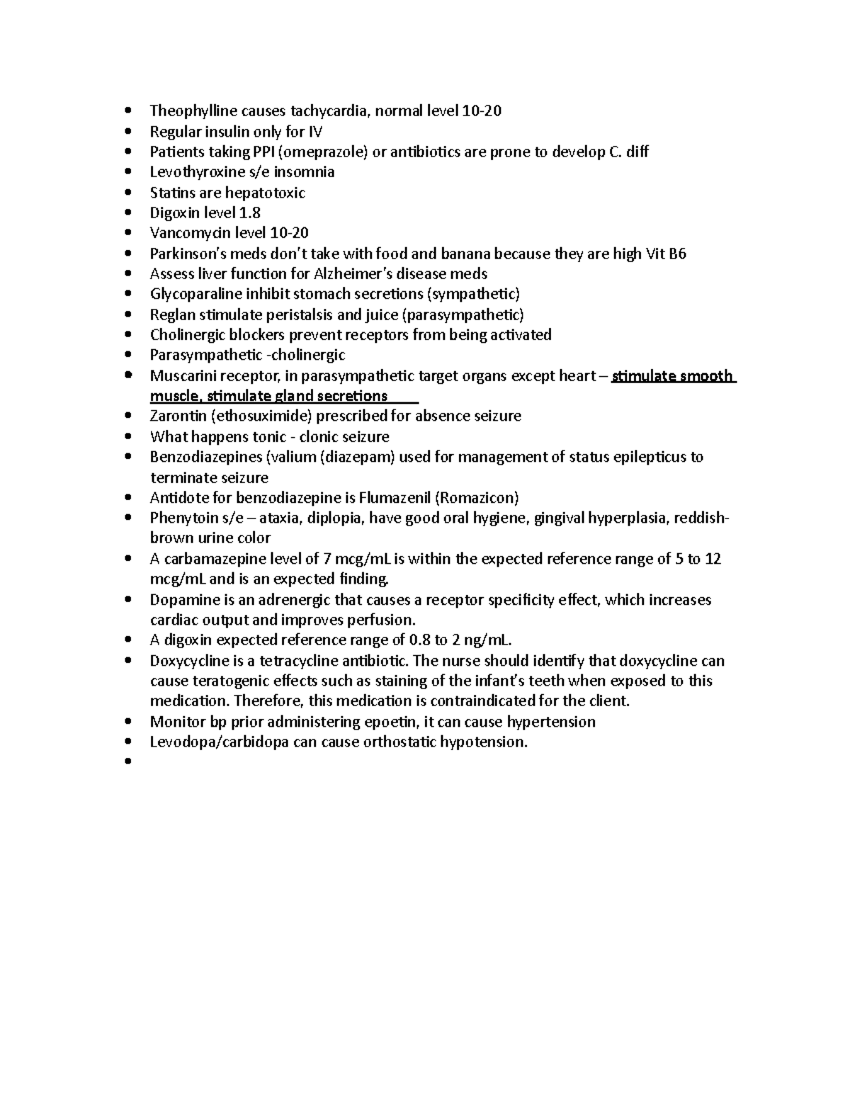 Theophylline causes tachycardia - dif Levothyroxine s/e insomnia ...