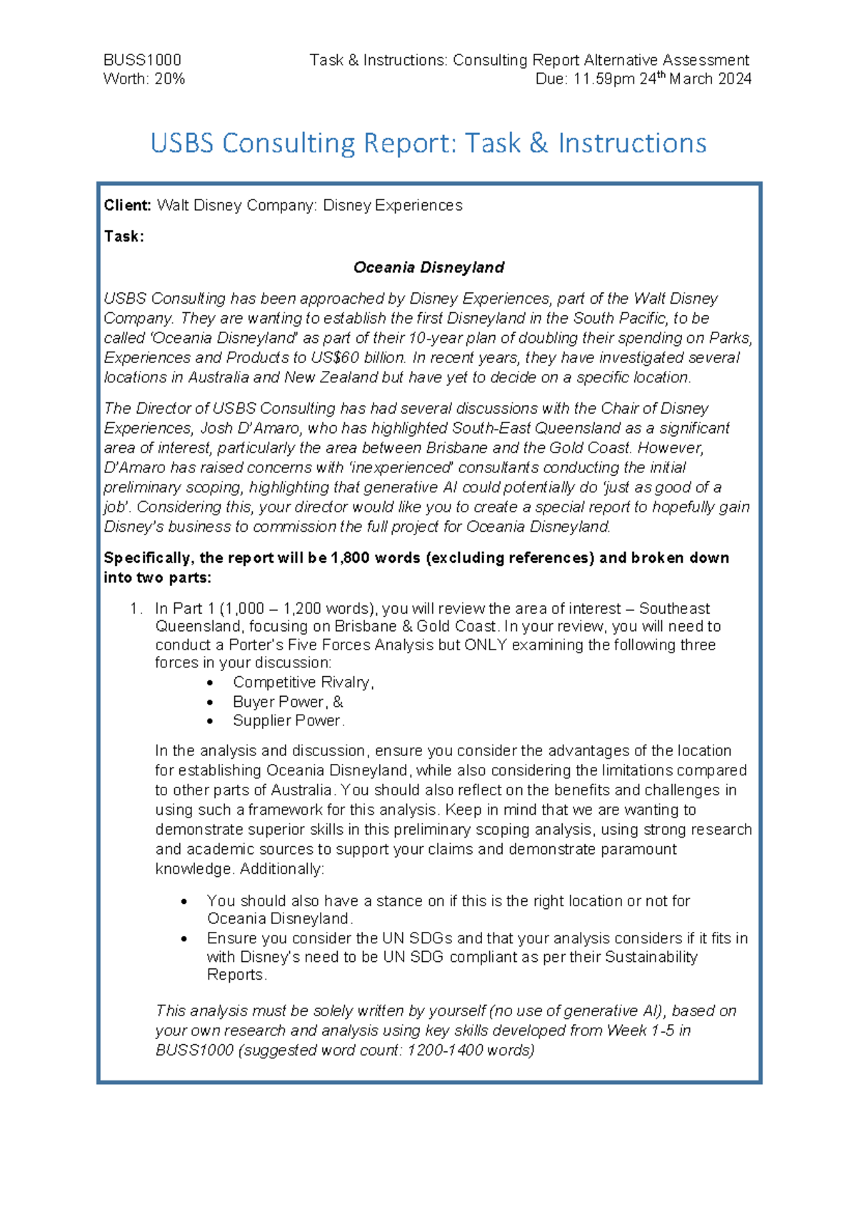 BUSS1000+S1+2024+Task++Instructions+to+Students+for+Consulting+Report+ ...