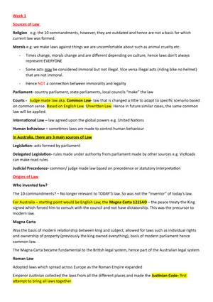 Overview- first 3 weeks - OVERVIEW TOPIC 1: Foundations of English Law Sns-Brigh10