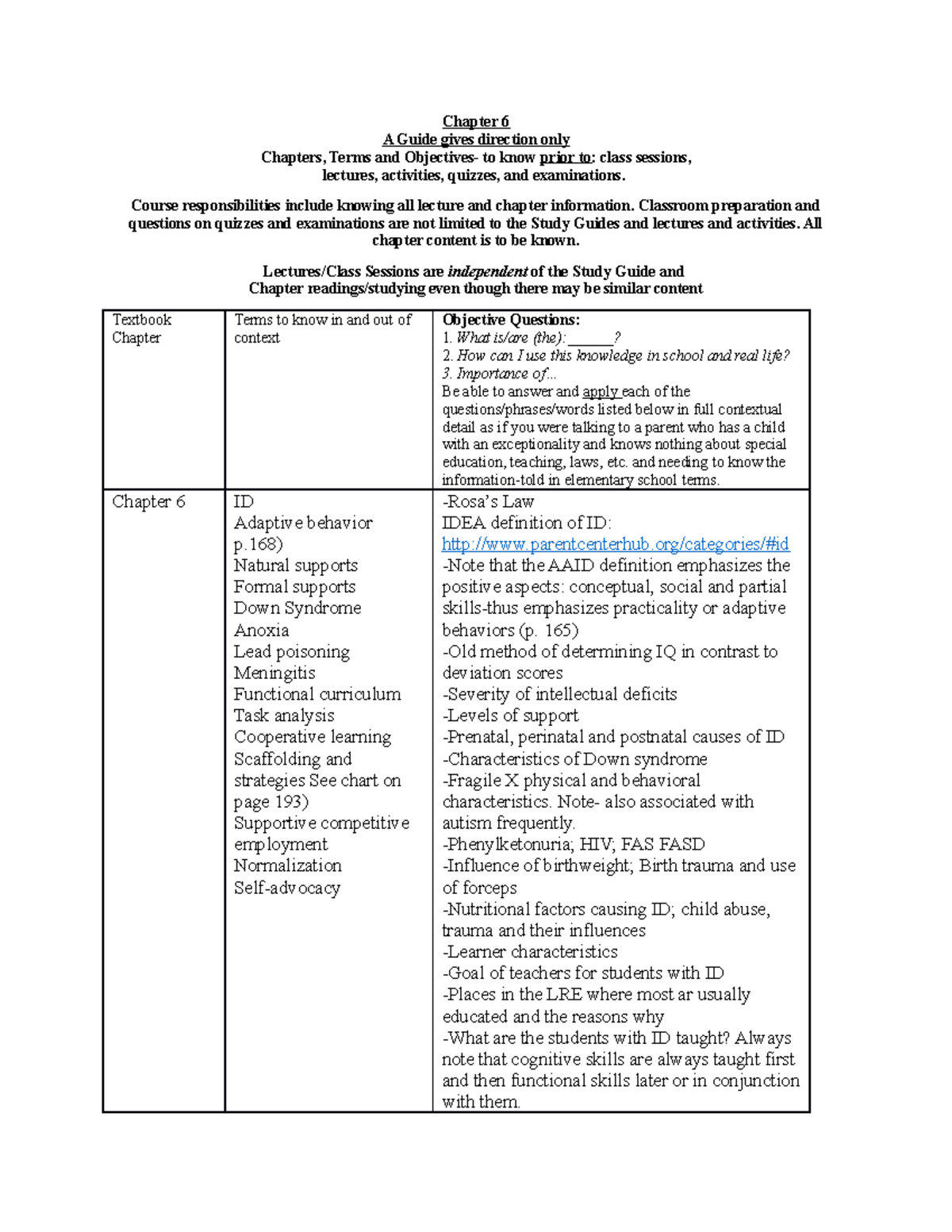 Study Guide-Chapter 6-G And B - Chapter 6 A Guide Gives Direction Only ...