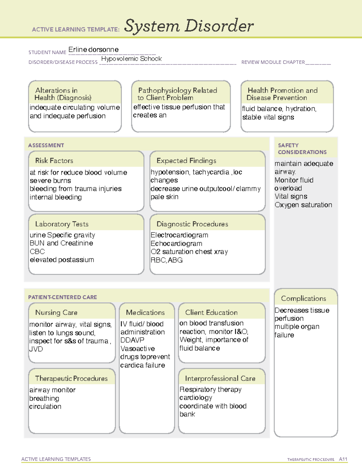 System Disorder complete - ACTIVE LEARNING TEMPLATES THERAPEUTIC ...