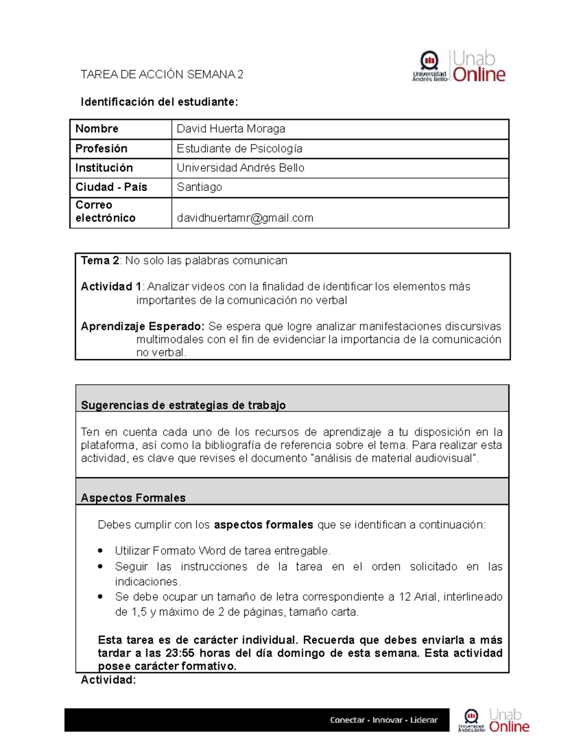 Analisis Alma Lecture Notes 1 Tarea De Accion Semana 2 Identificacion Del Estudiante Nombre Studocu