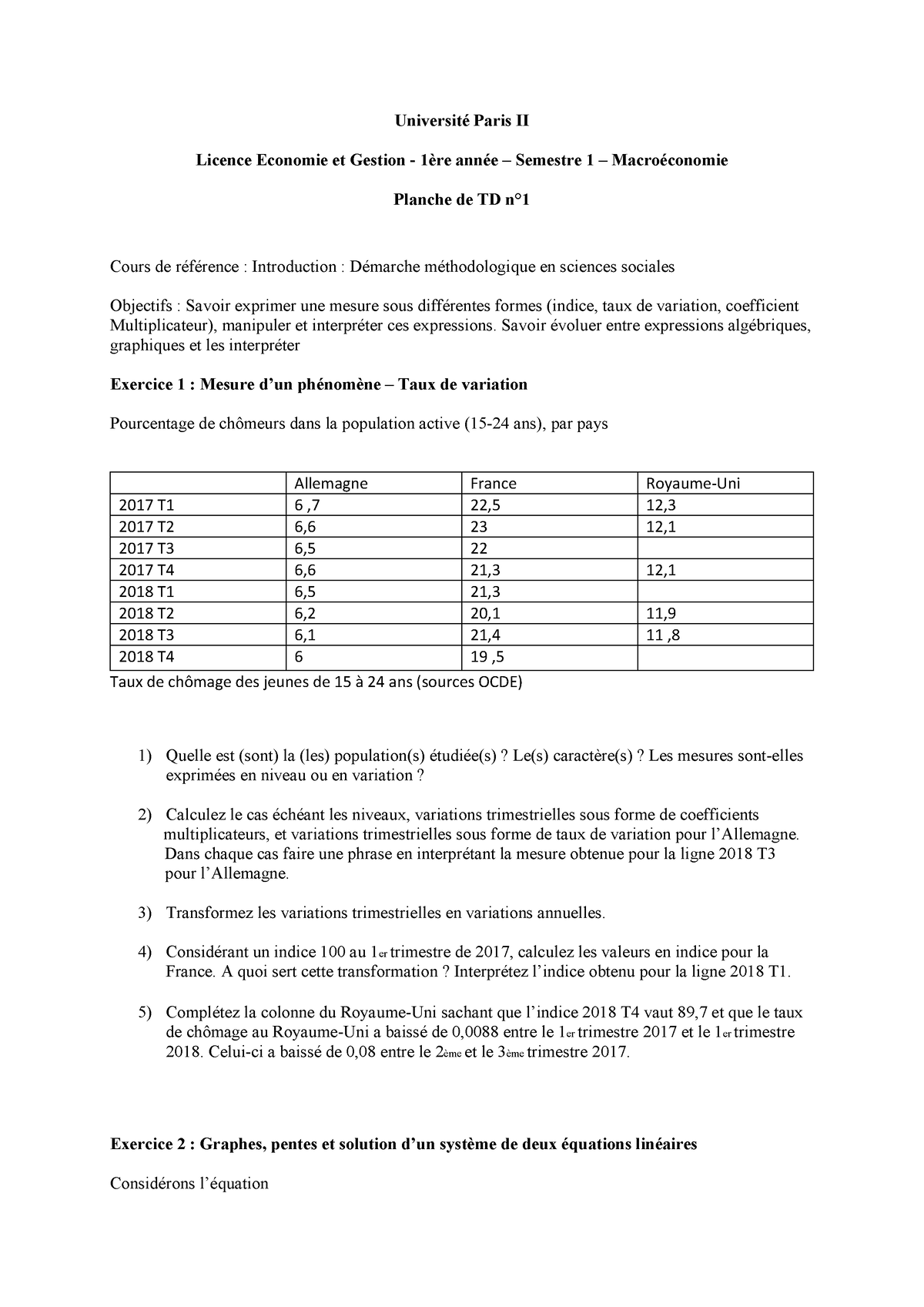 TD1 2022 2023 Merged - Td Macro - Université Paris II Licence Economie ...