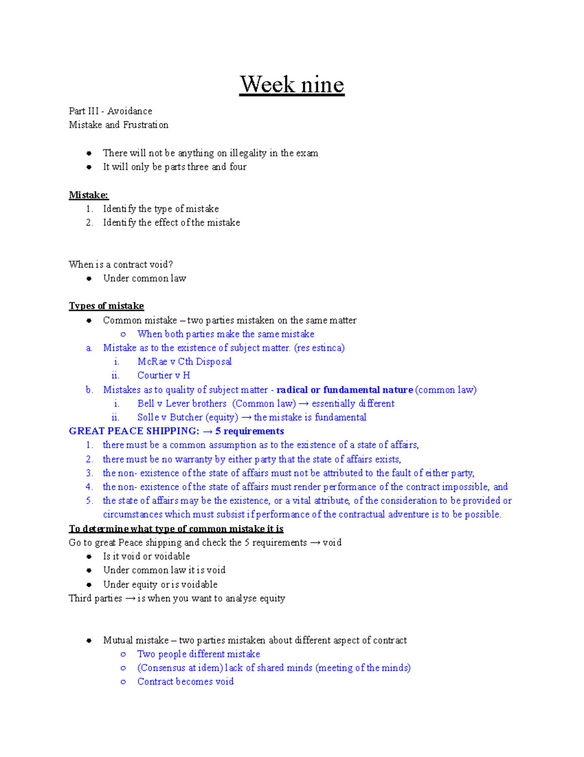 Week 9 tutorial - Week nine Part III - Avoidance Mistake and ...