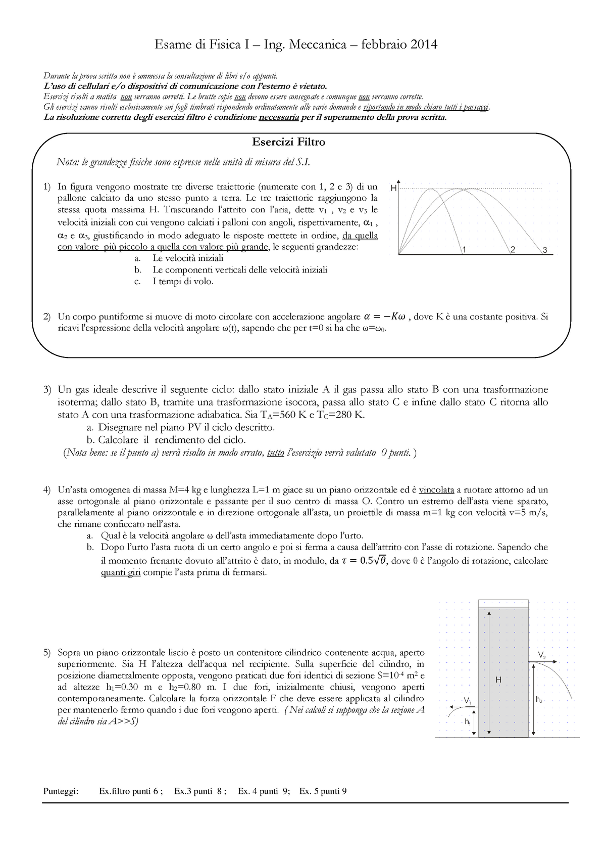 Prova D'Esame Svolta - Fisica - Febbario 2014 - Esame Di Fisica I Ing ...