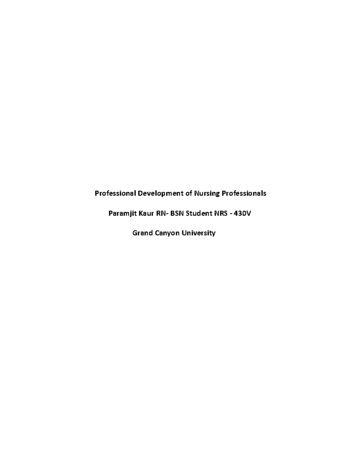 professional development in healthcare essay