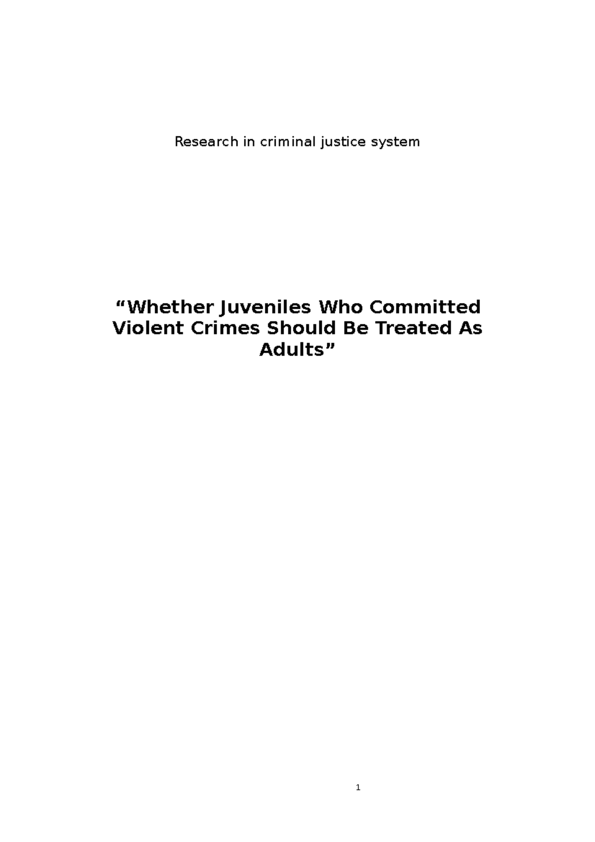 criminal law research project