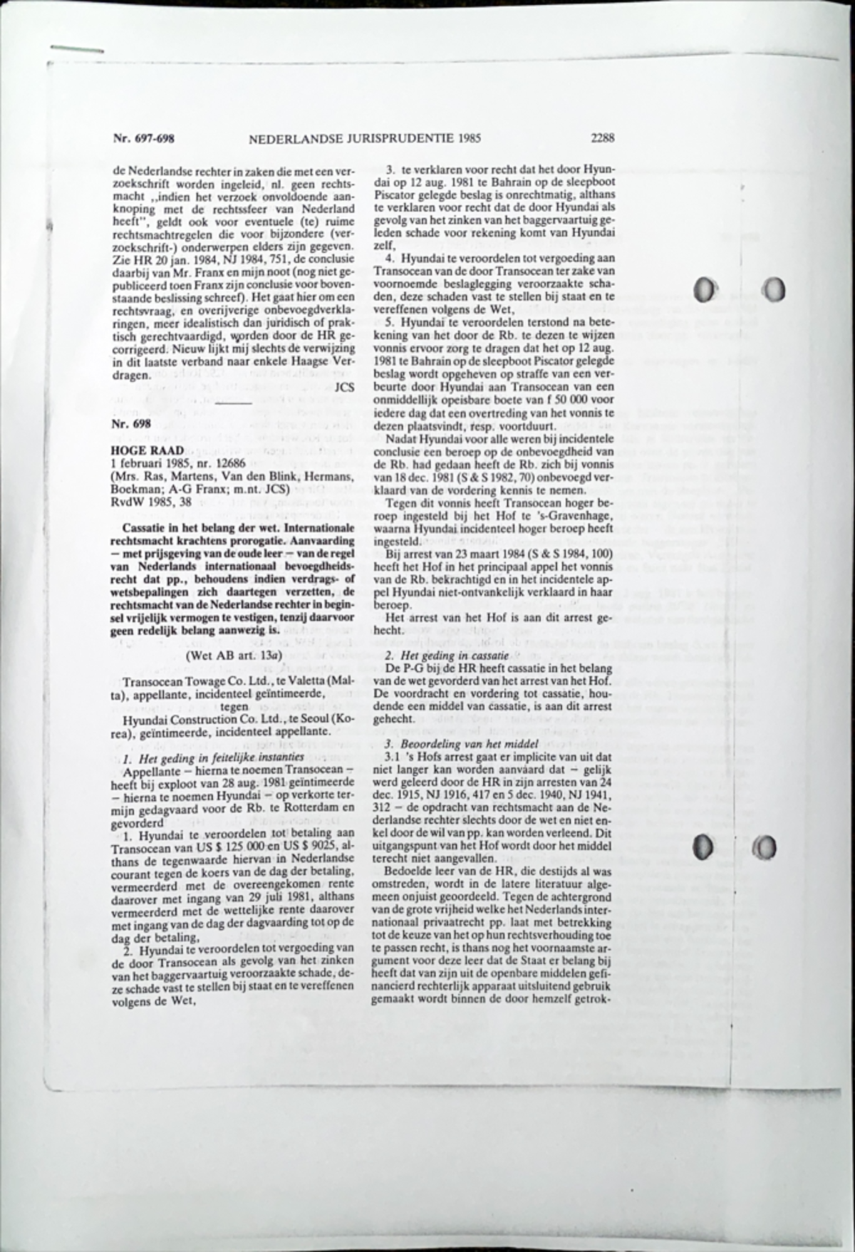 1985 no 698 werda - Belastingrecht - Studocu