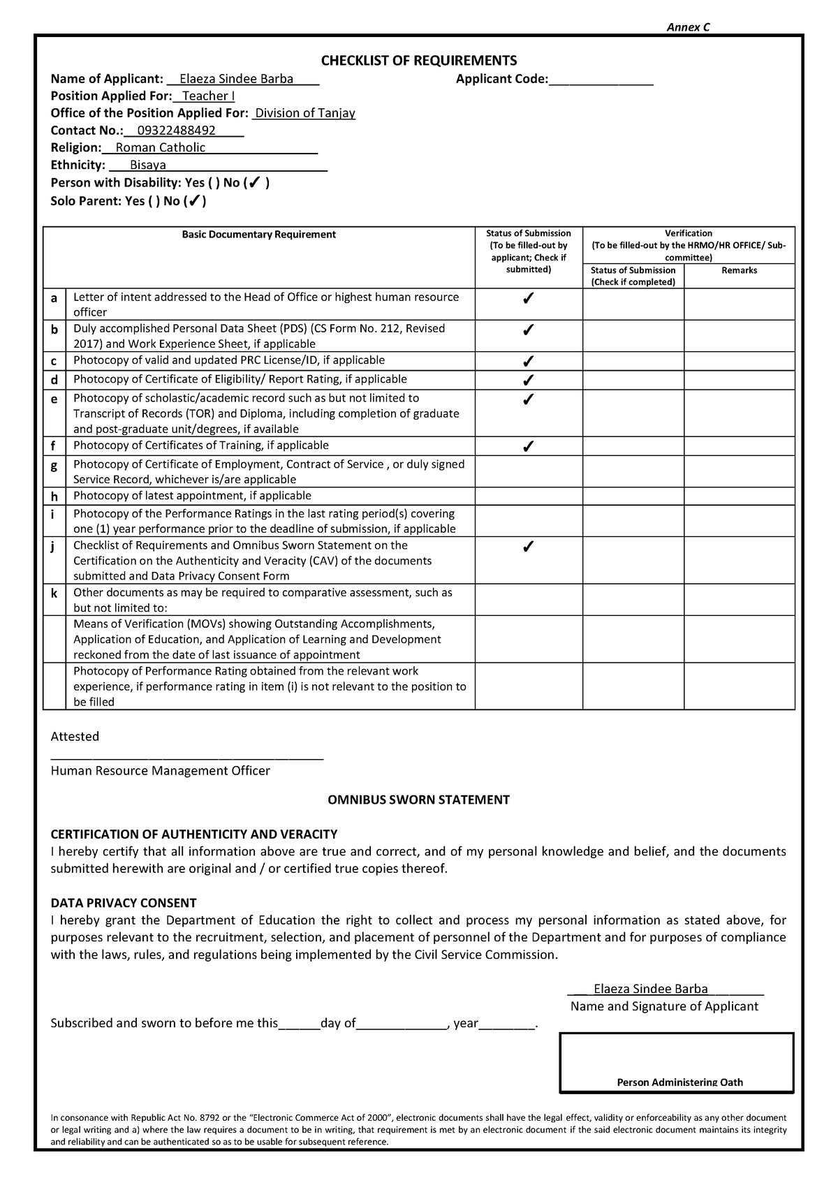 checklist-of-requirements-annex-c-in-consonance-with-republic-act-no