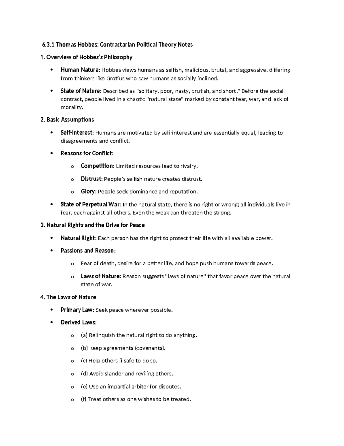 Contractarian theory of law - 6.3 Thomas Hobbes: Contractarian ...
