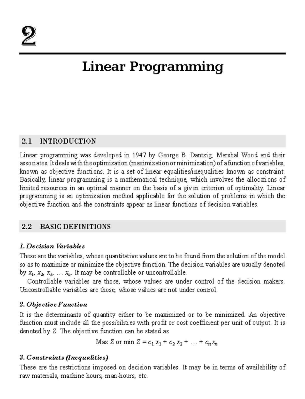 181 Sample-Chapter - Dfguib - 2 INTRODUCTION Linear Programming Was ...