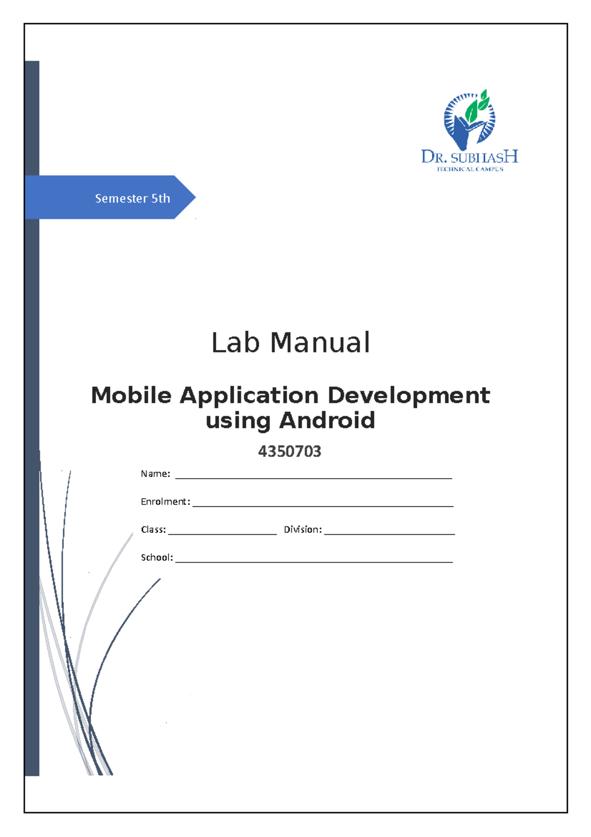 5th diploma LabManual blank copy Semester 5th Name Studocu