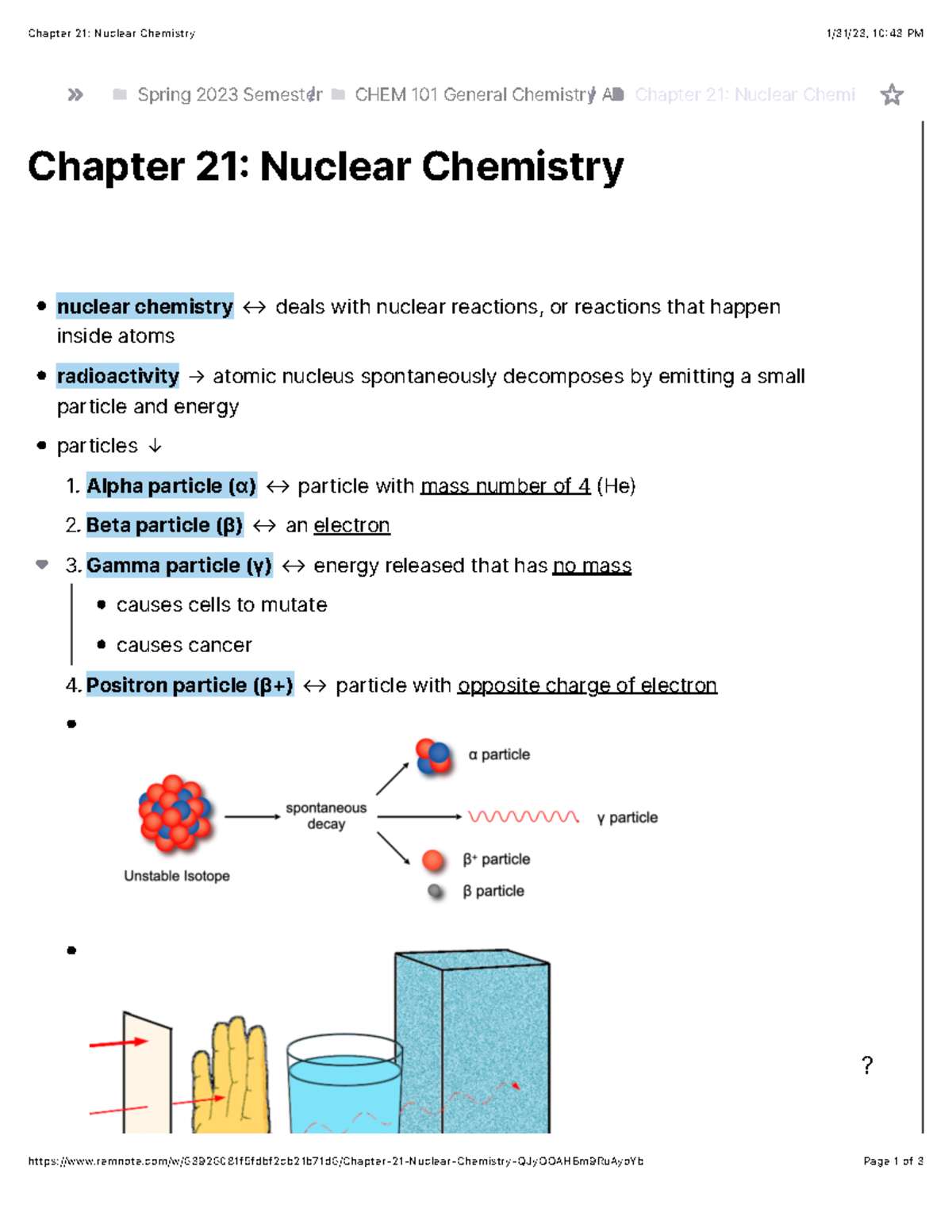 Chapter 21: Nuclear Chemistry - Chapter 21: Nuclear Chemistry 1/31/23 ...