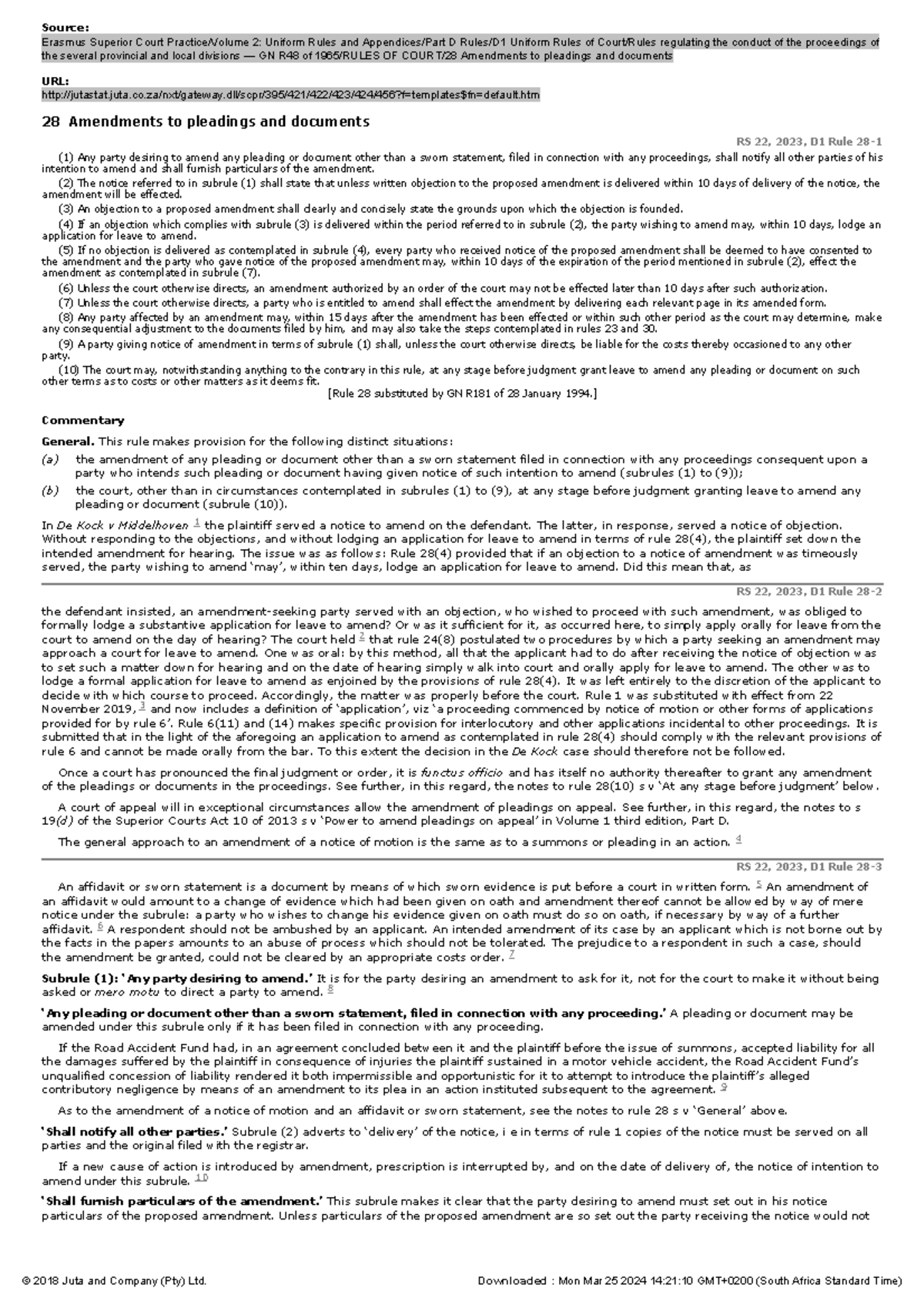 28 Amendments to pleadings and documents-2 - Source: Erasmus Superior ...