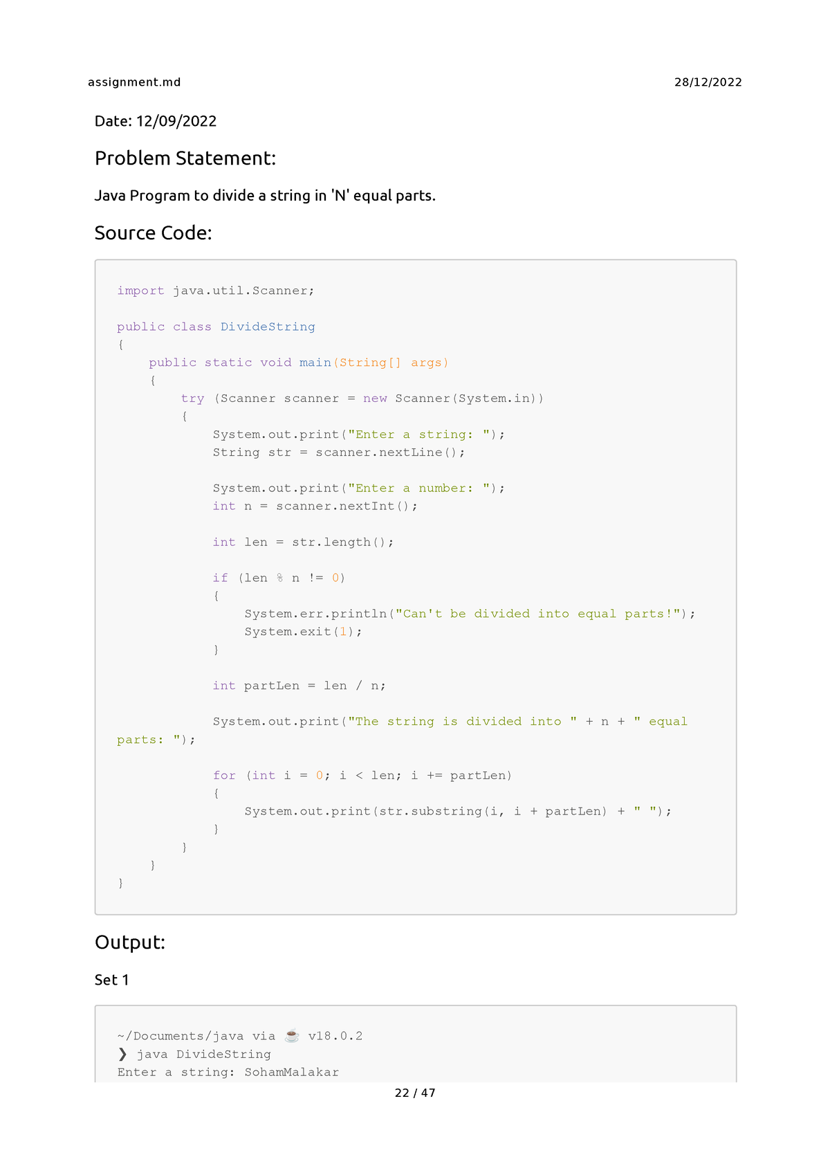 java multiple assignment one line