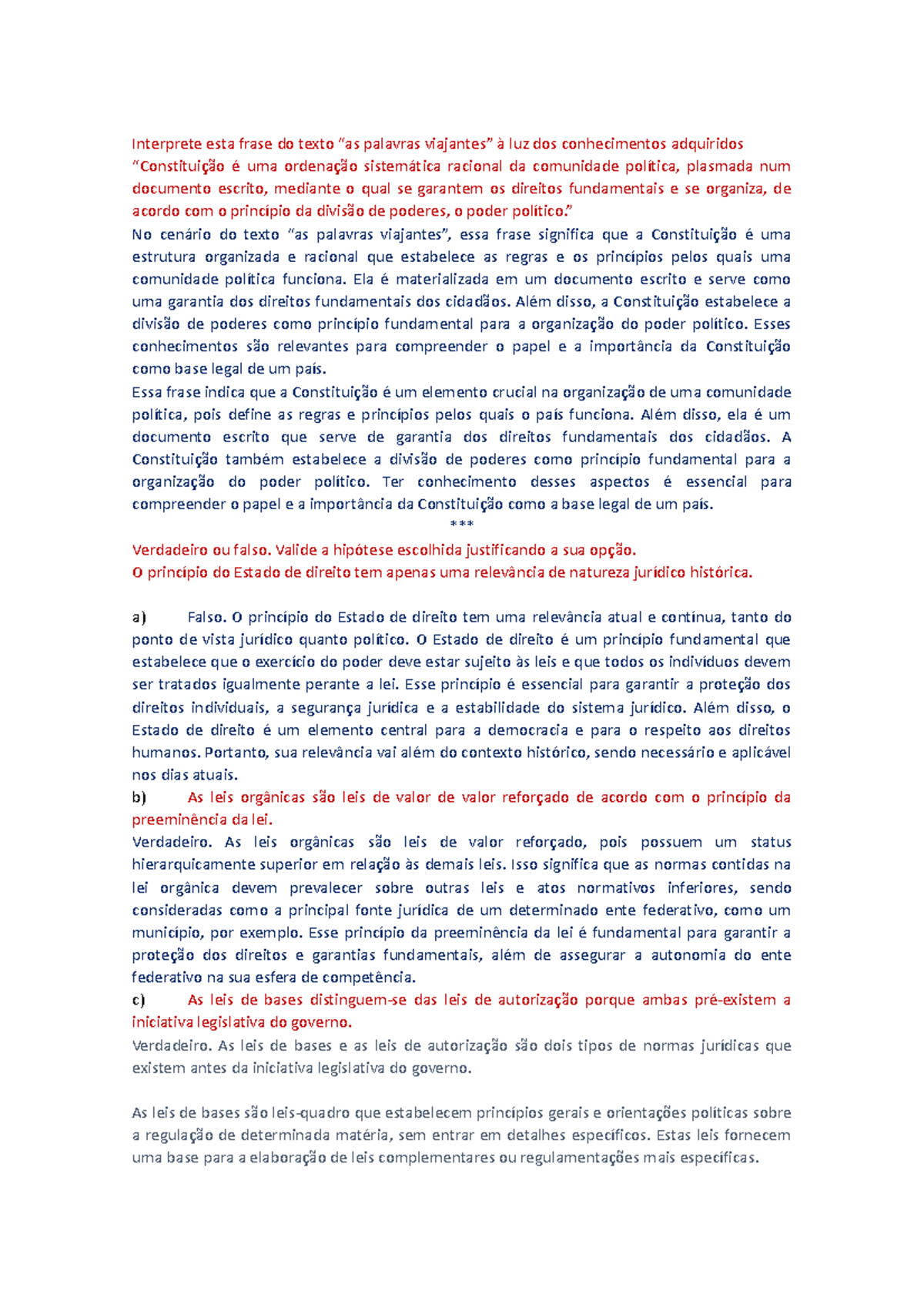 Questões - Interprete esta frase do texto “as palavras viajantes” à luz ...