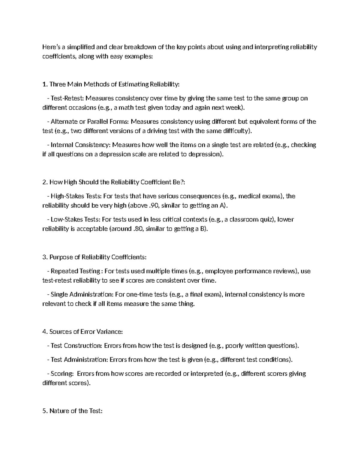 Psych ASS Notes Reliability - Here’s a simplified and clear breakdown ...