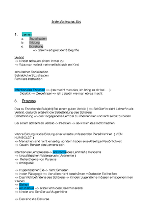 Erste Vorlesung - Mitschriften bzw Übersicht - Erste Vorlesung: Lbs 1 ...