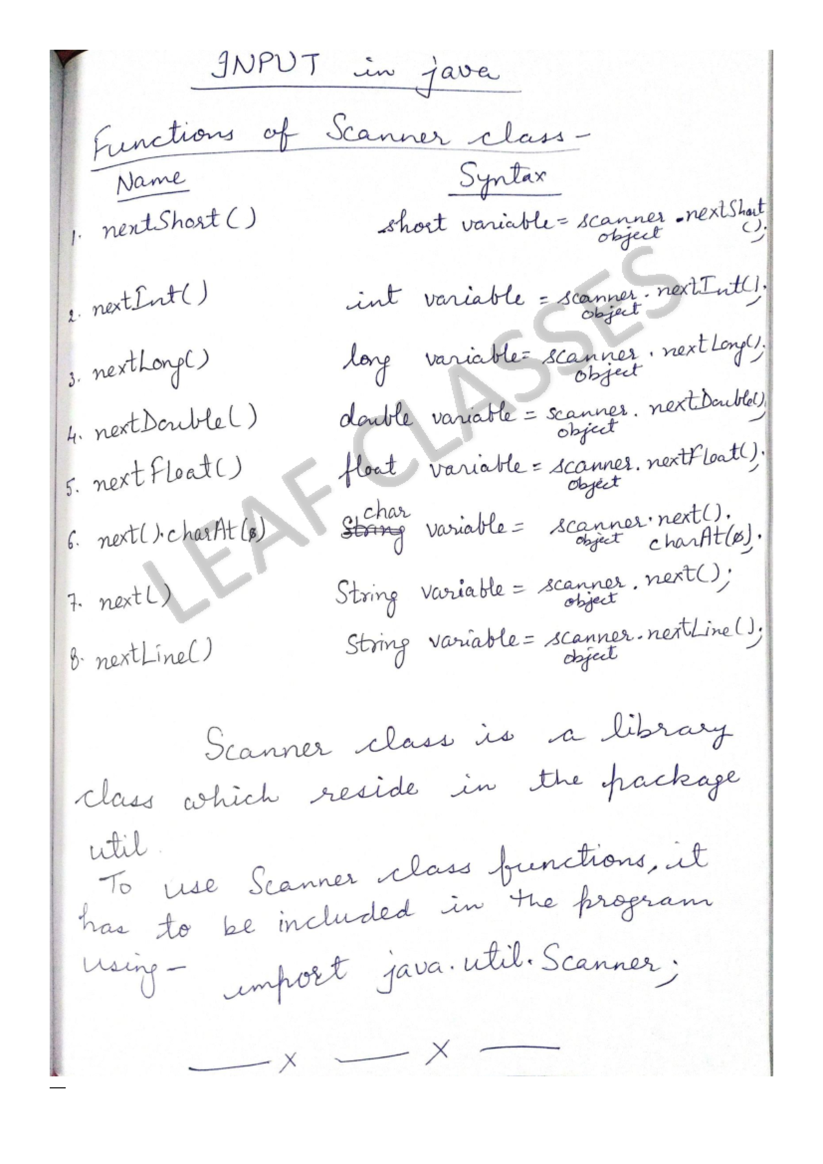 Input - INPUT in java Functions of Scanner class Name Syntax 1 ...