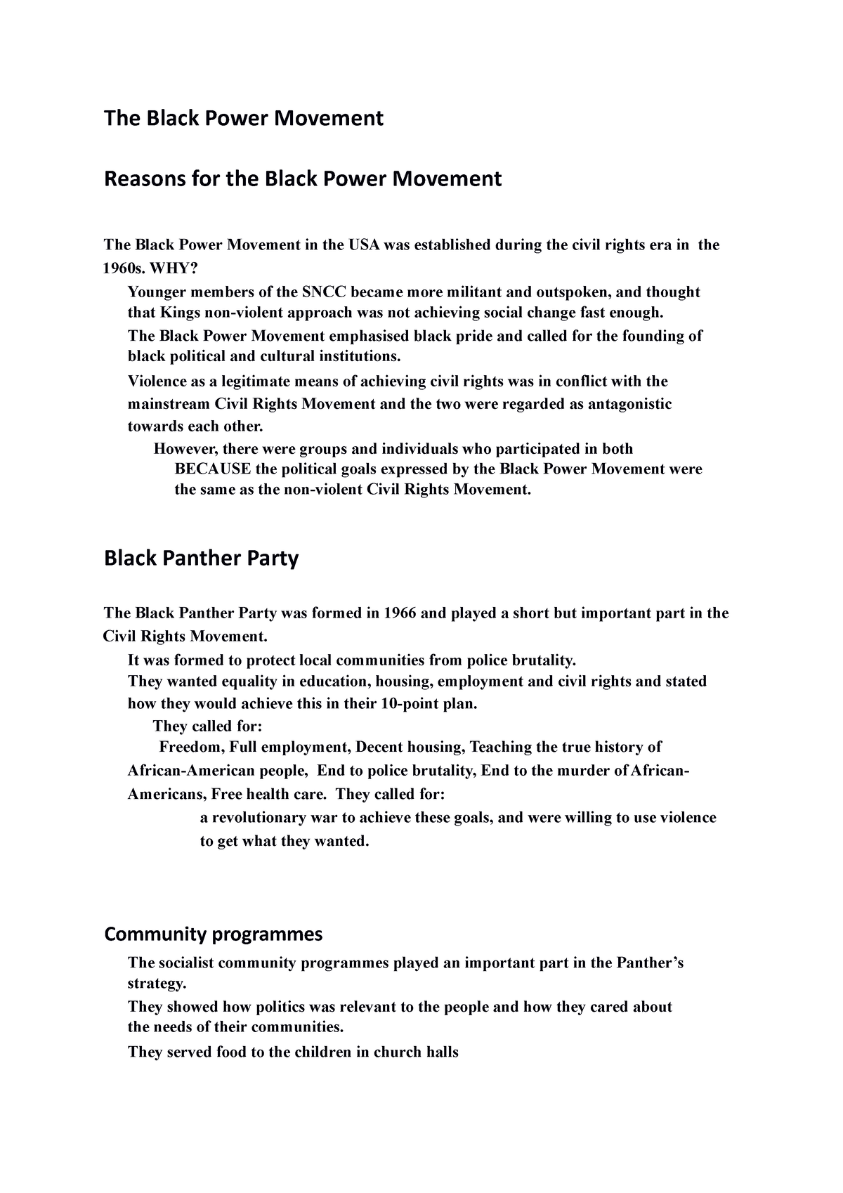 background of the black power movement essay