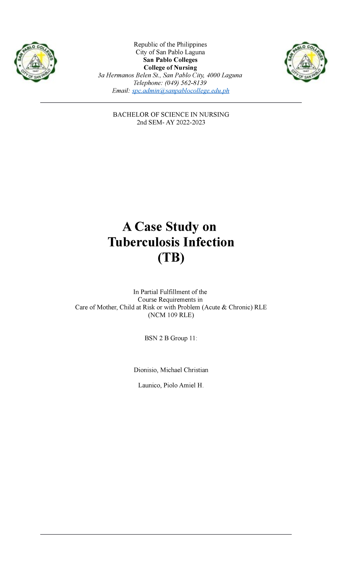 tuberculosis case study in the philippines