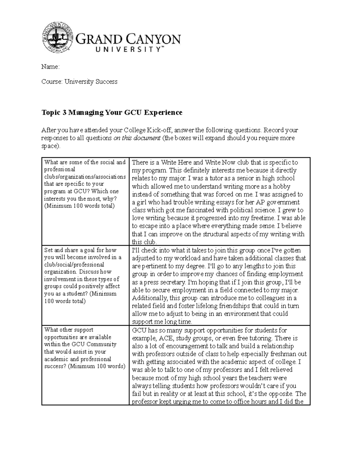 Topic 3 Managing Your Gcu Experience - jhhaakg