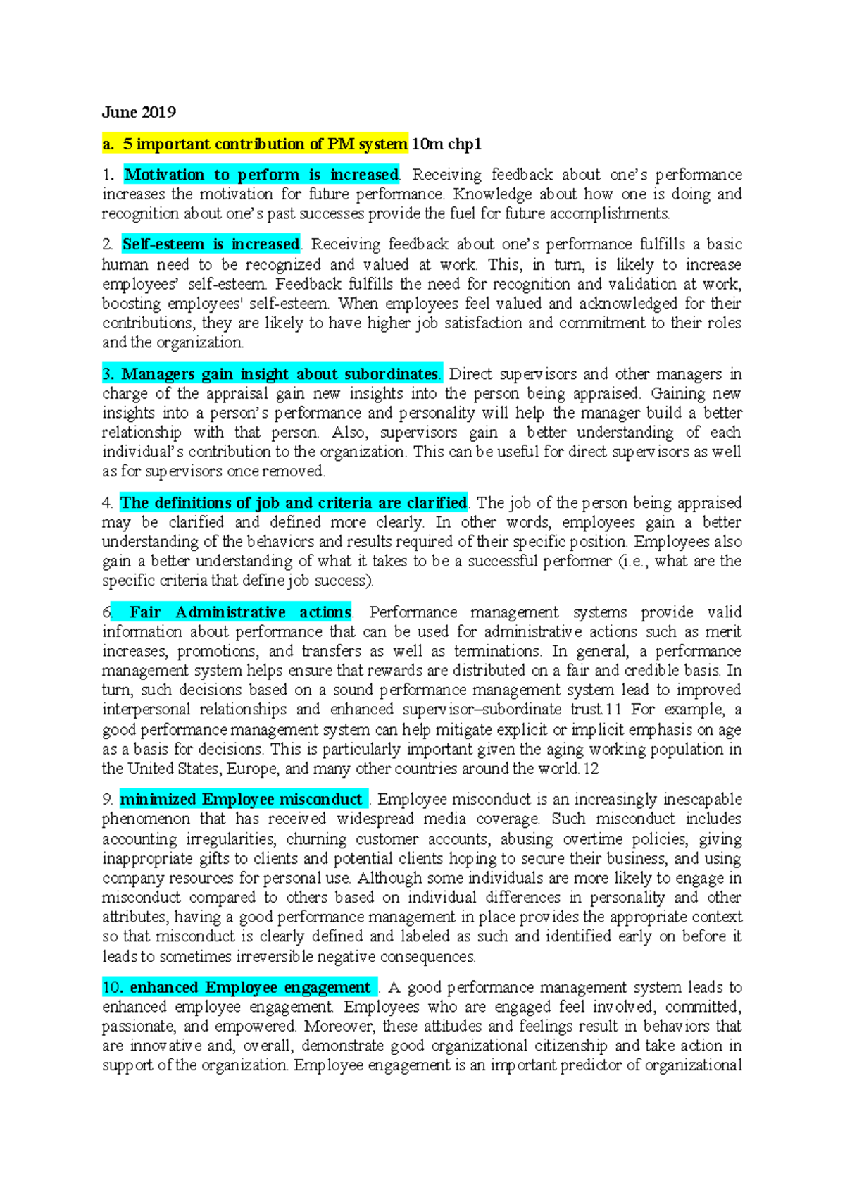 June 2019 HRM544 - Performance Management (HRM 544) ANSWER - June 2019 ...