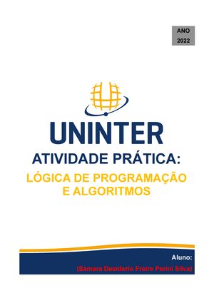 Caderno De Atividade Pratica De Logica De Programacao E Algoritmos (1 ...