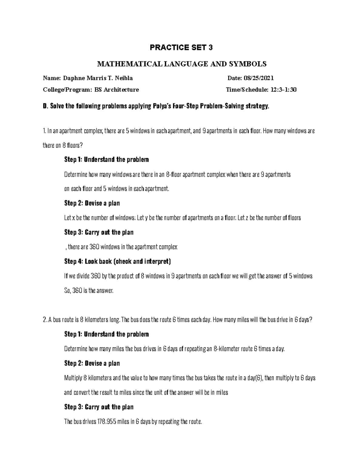 Practice SET 3 d e g - Math in Modern World - PRACTICE SET 3 ...