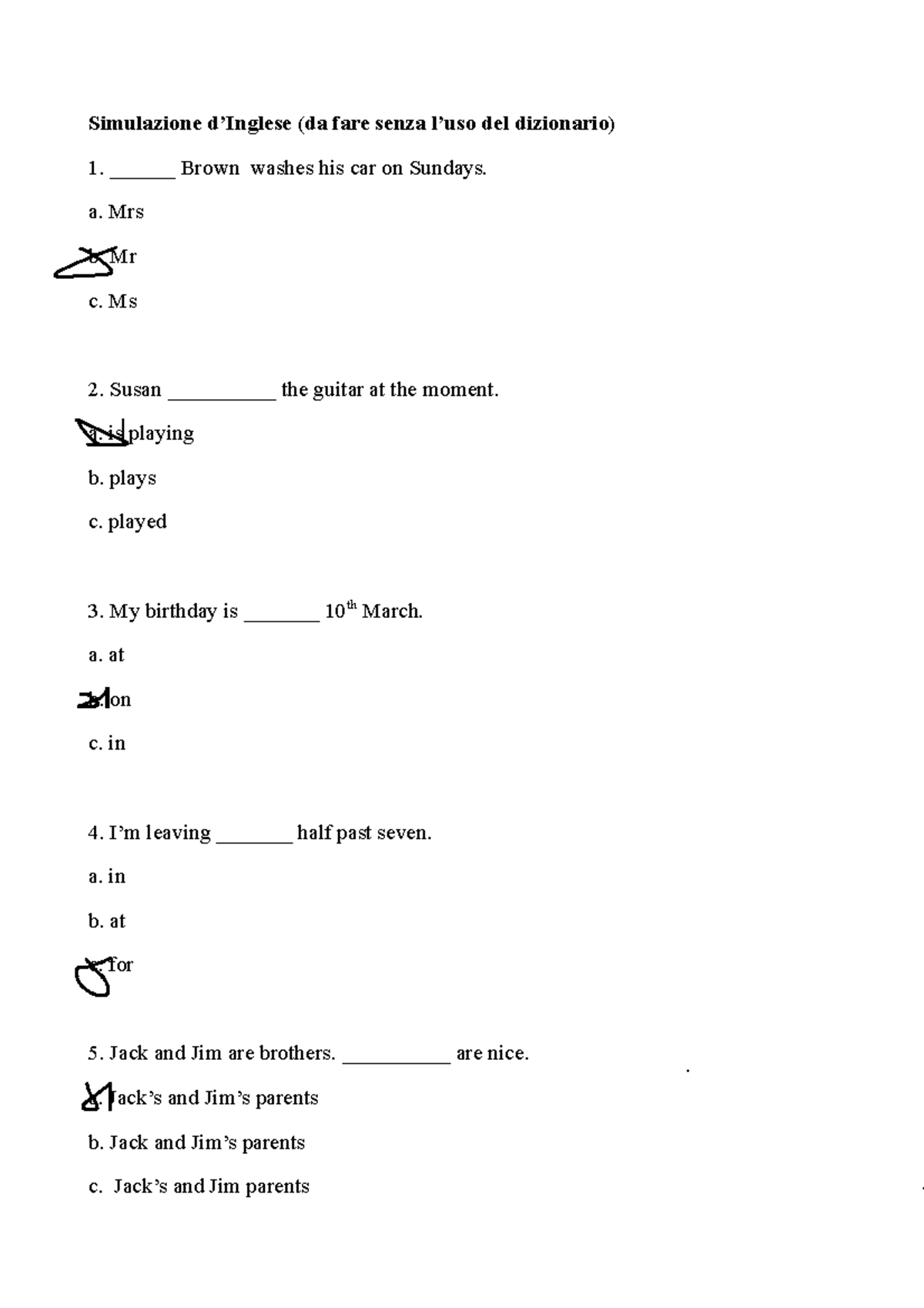 Sim. Idon I - Simulazione Prova D'inglese - Simulazione D’Inglese (da ...