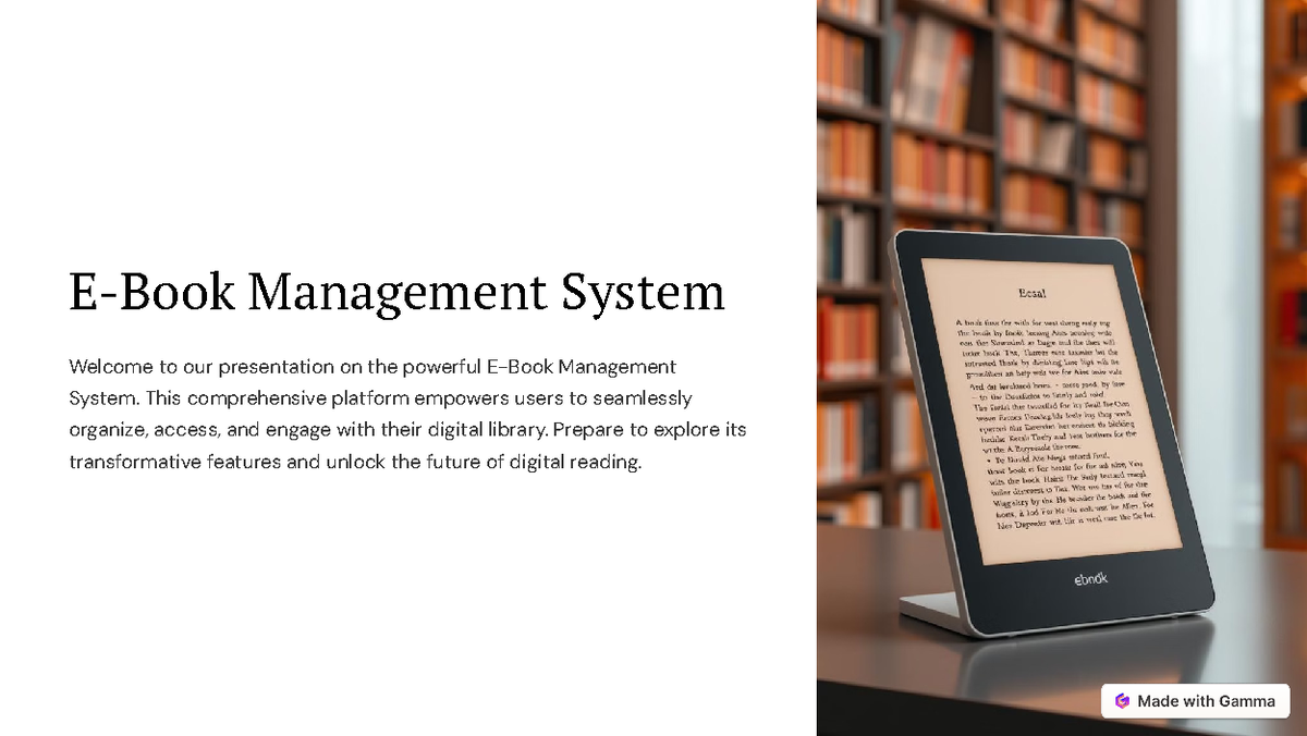 E Book Management System - This comprehensive platform empowers users ...