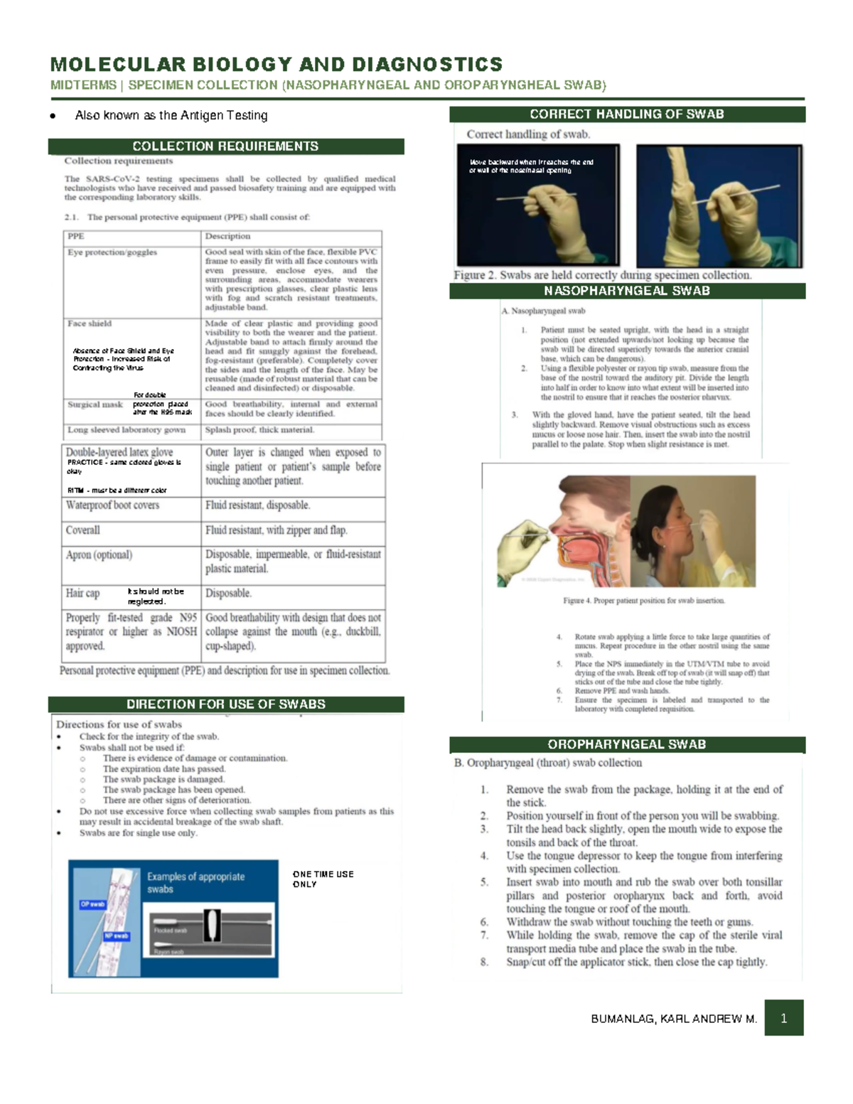 Mol BioSpxCollection MOLECULAR BIOLOGY AND DIAGNOSTICS MIDTERMS