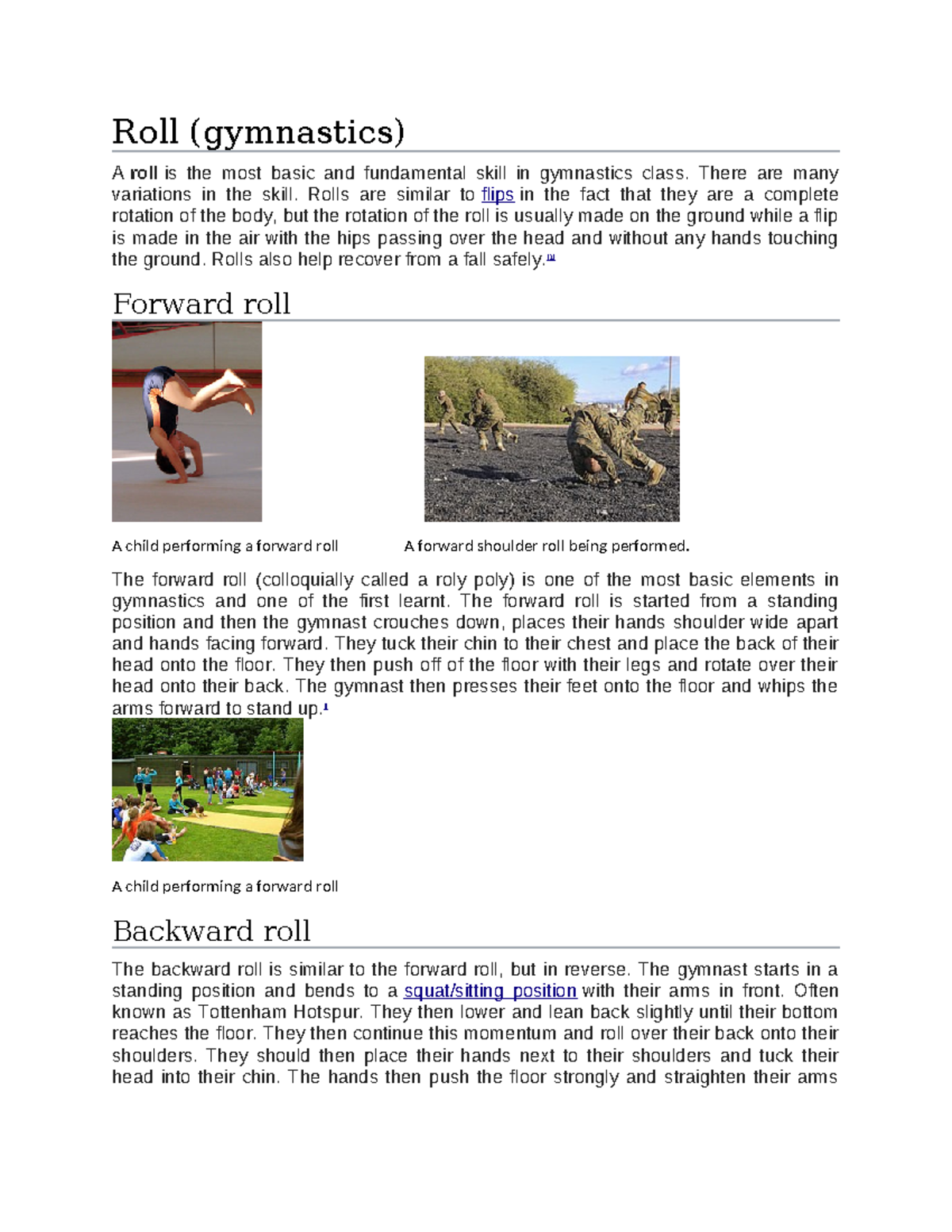 3296 gymnastics Roll (gymnastics) A roll is the most basic