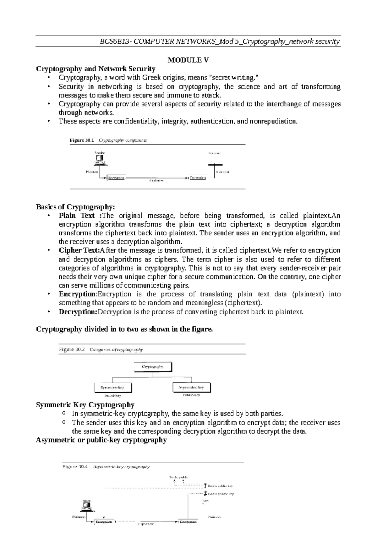 CN 5 - It is a study material - MODULE V Cryptography and Network ...