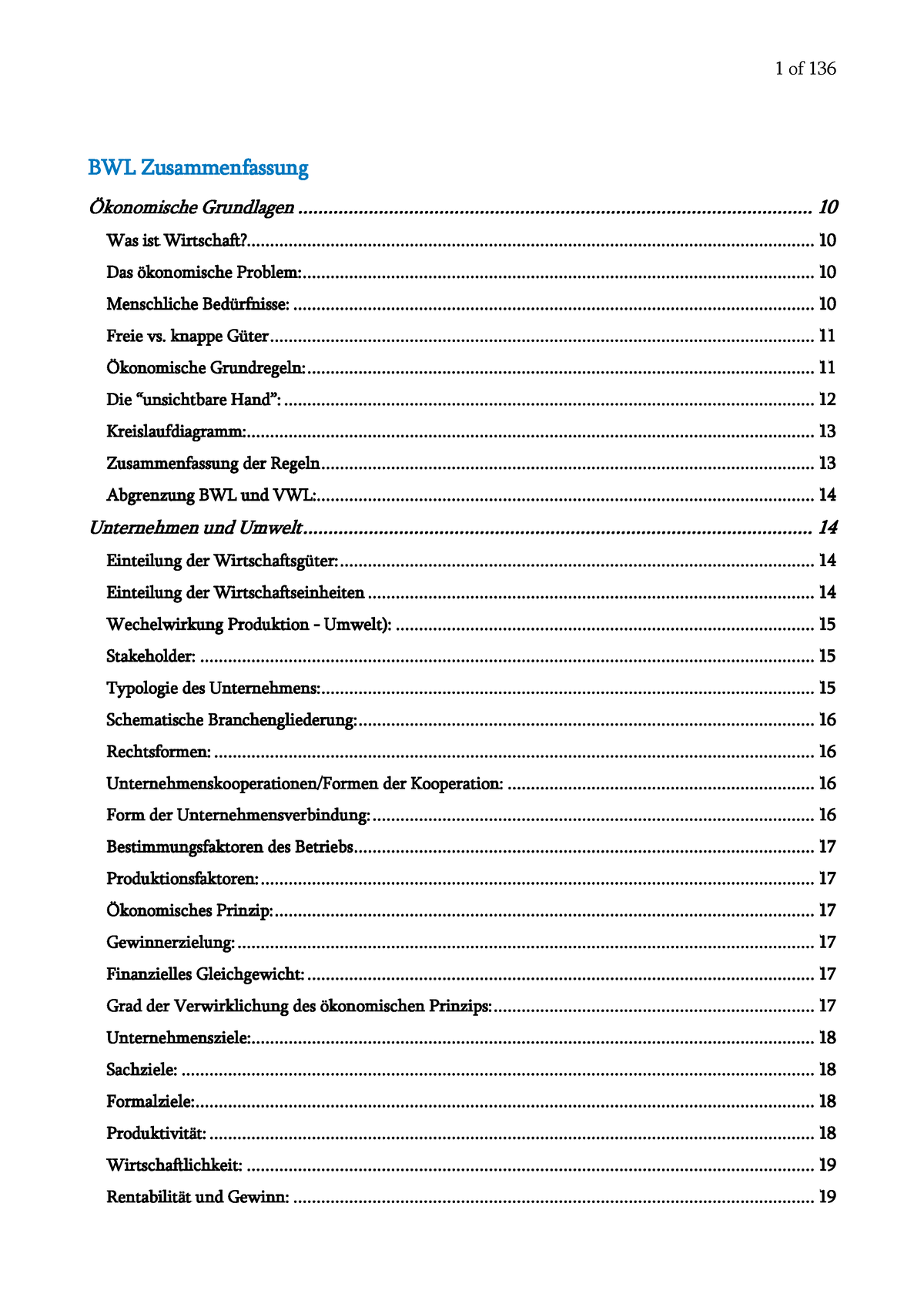 Grundlagen Der BWL Zusammenfassung + Altklausuren - BWL Zusammenfassung ...