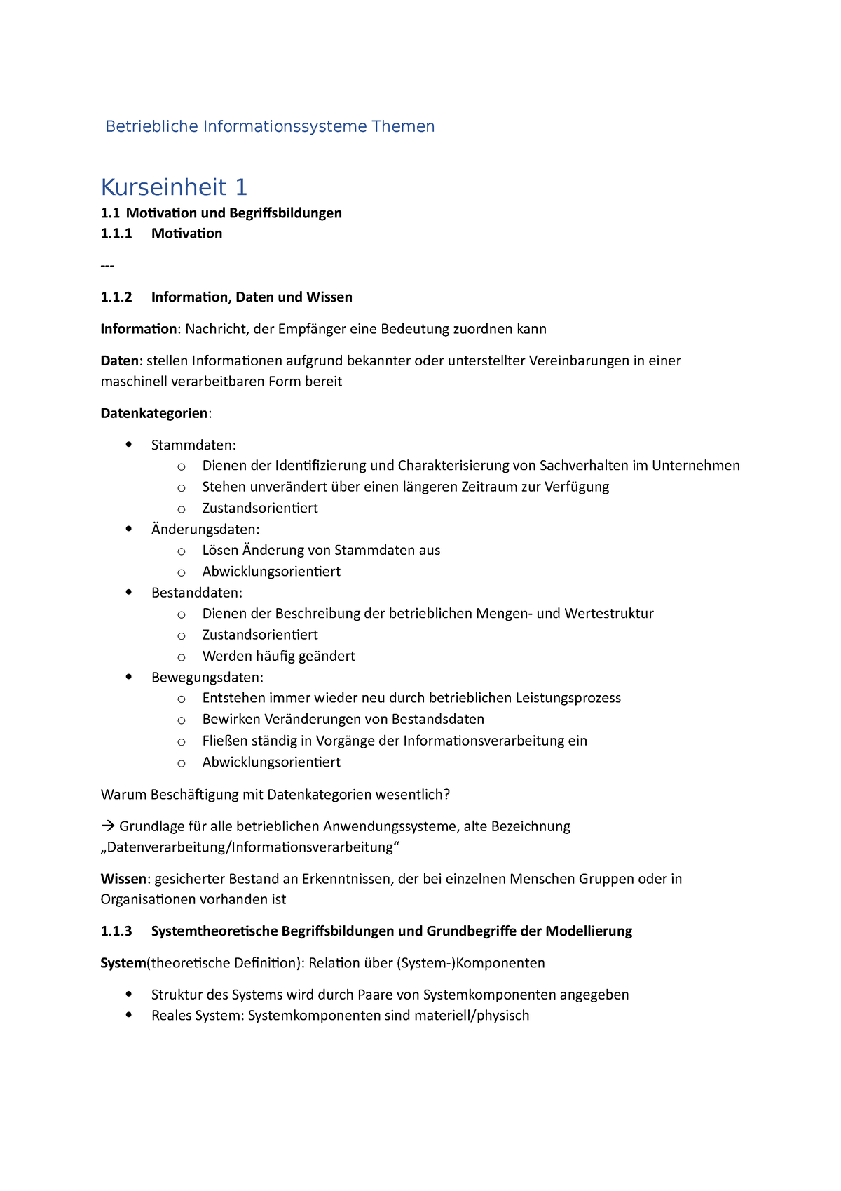 Betriebliche Informationssysteme Themen - Betriebliche ...