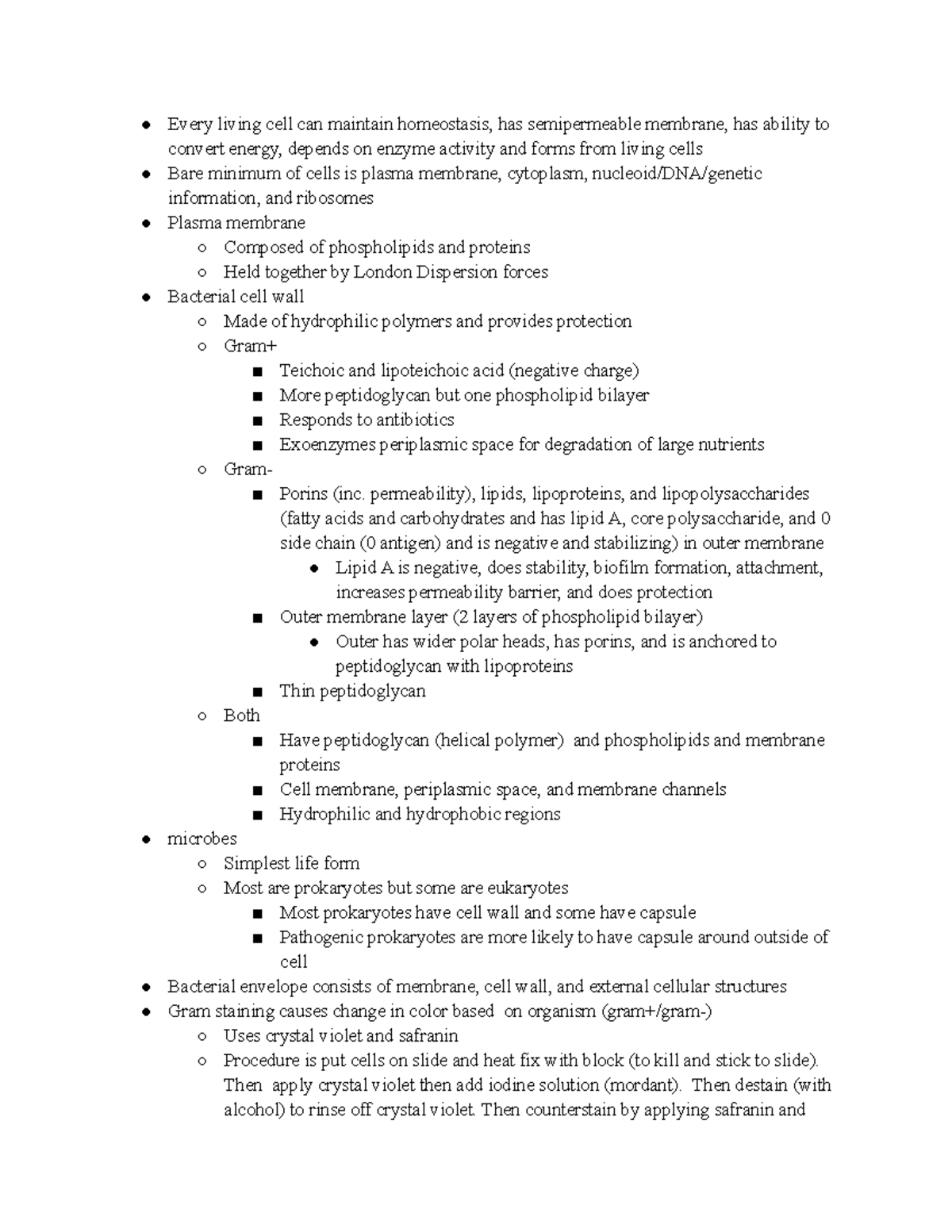 Exam 1 review sheet-2 - summary of lecture notes using both slides ...