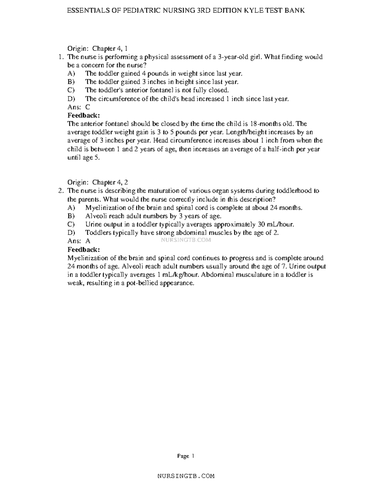 Chapter 4 - Practice Questions - NURSINGTB Page 1 Origin: Chapter 4, 1 ...