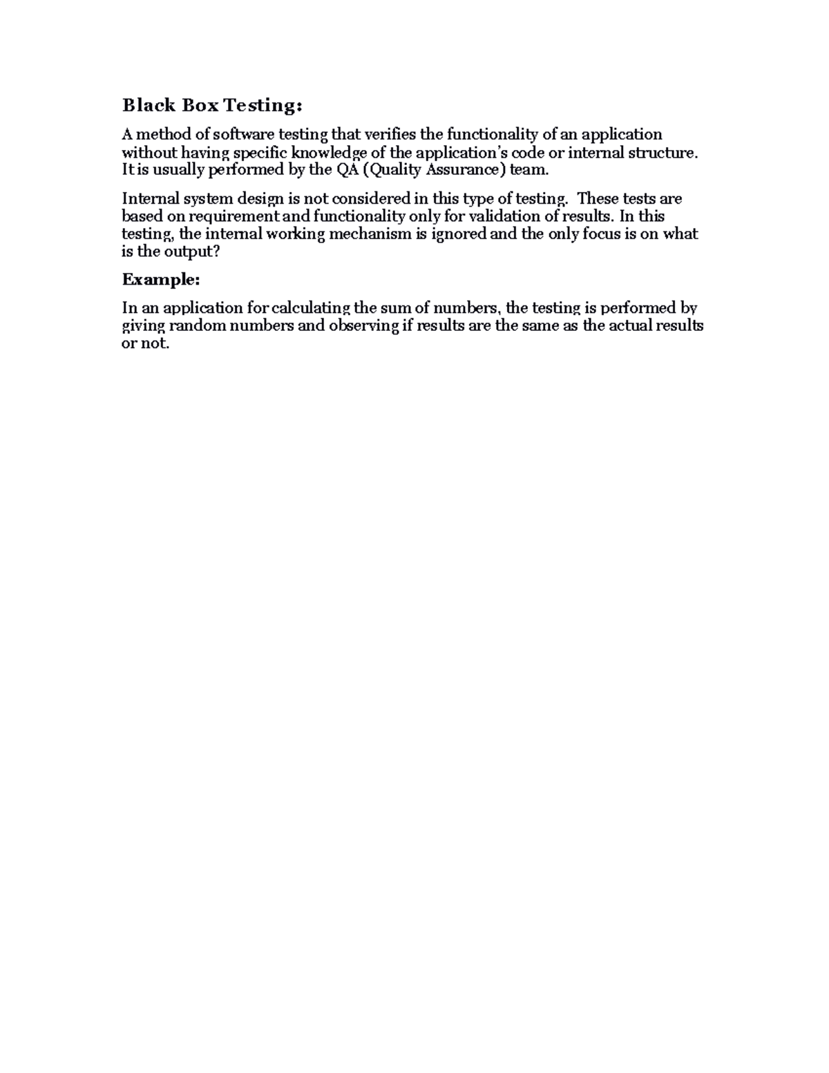 Black box testing - Black Box Testing: A method of software testing ...