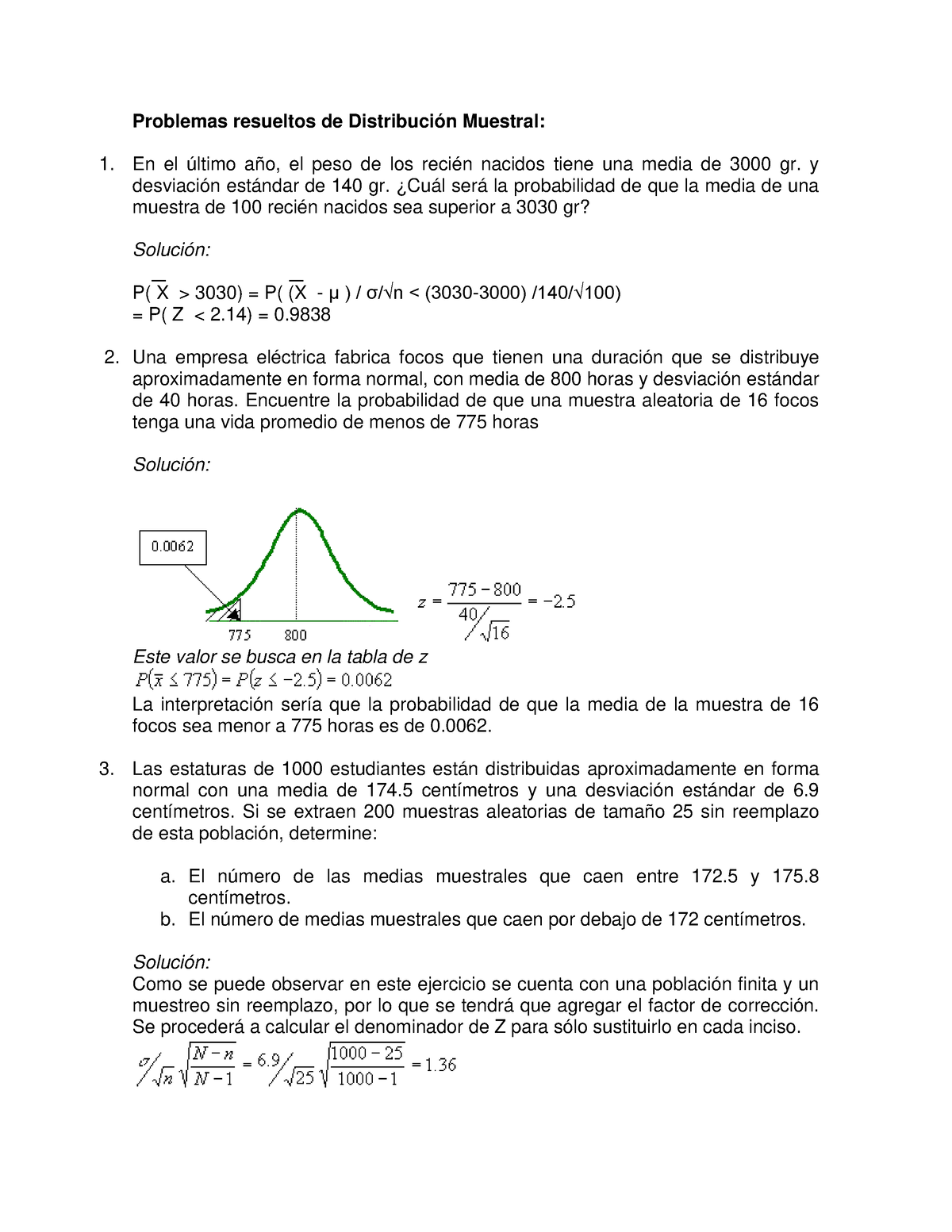 Scribd - Distribución Muestral - Problemas Resueltos De Distribución ...