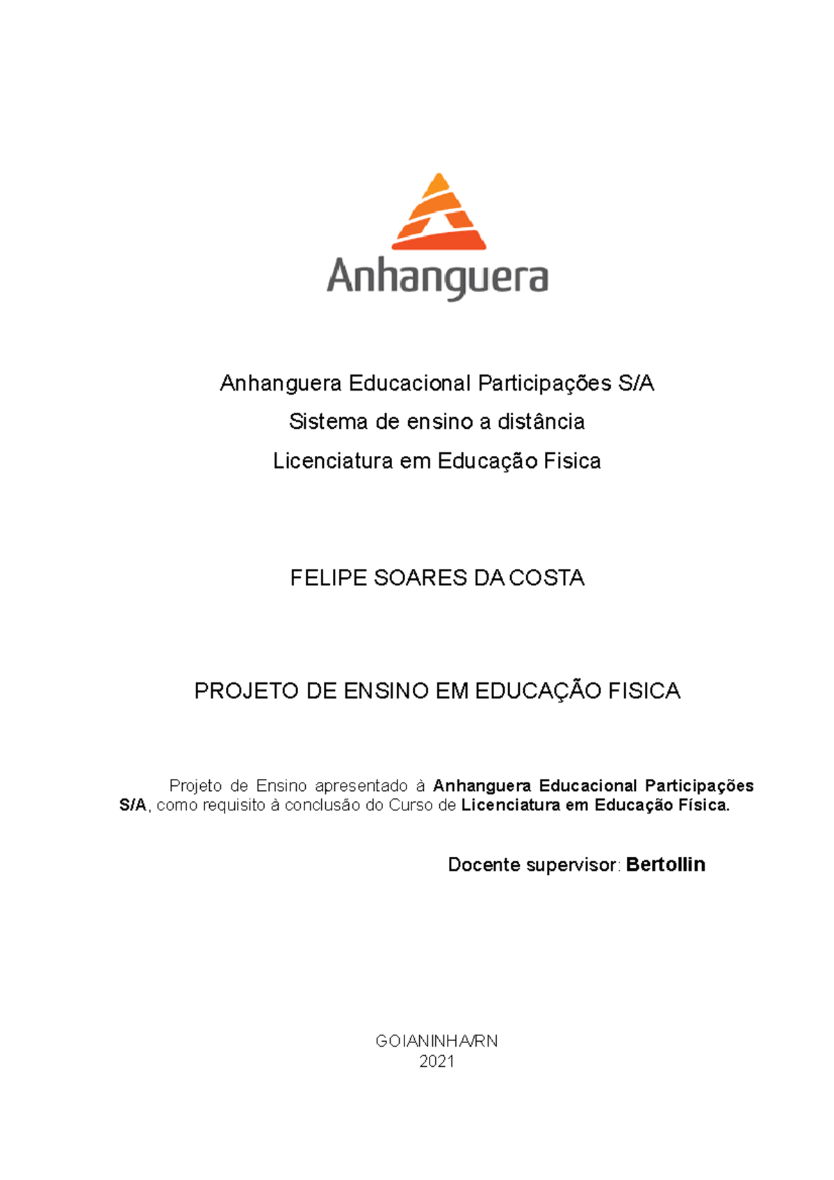 atividade interdisciplinar em grupo - Anhanguera Educacional ...