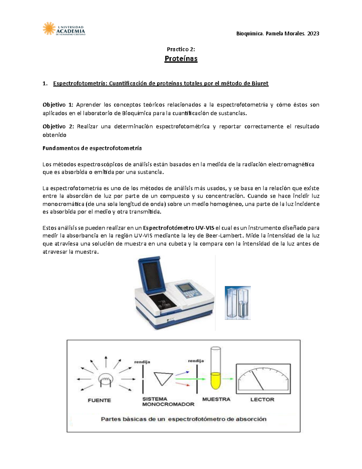 Guia De Laboratorio Bioquimica Nro 2 Proteinas Practico 2 Proteínas