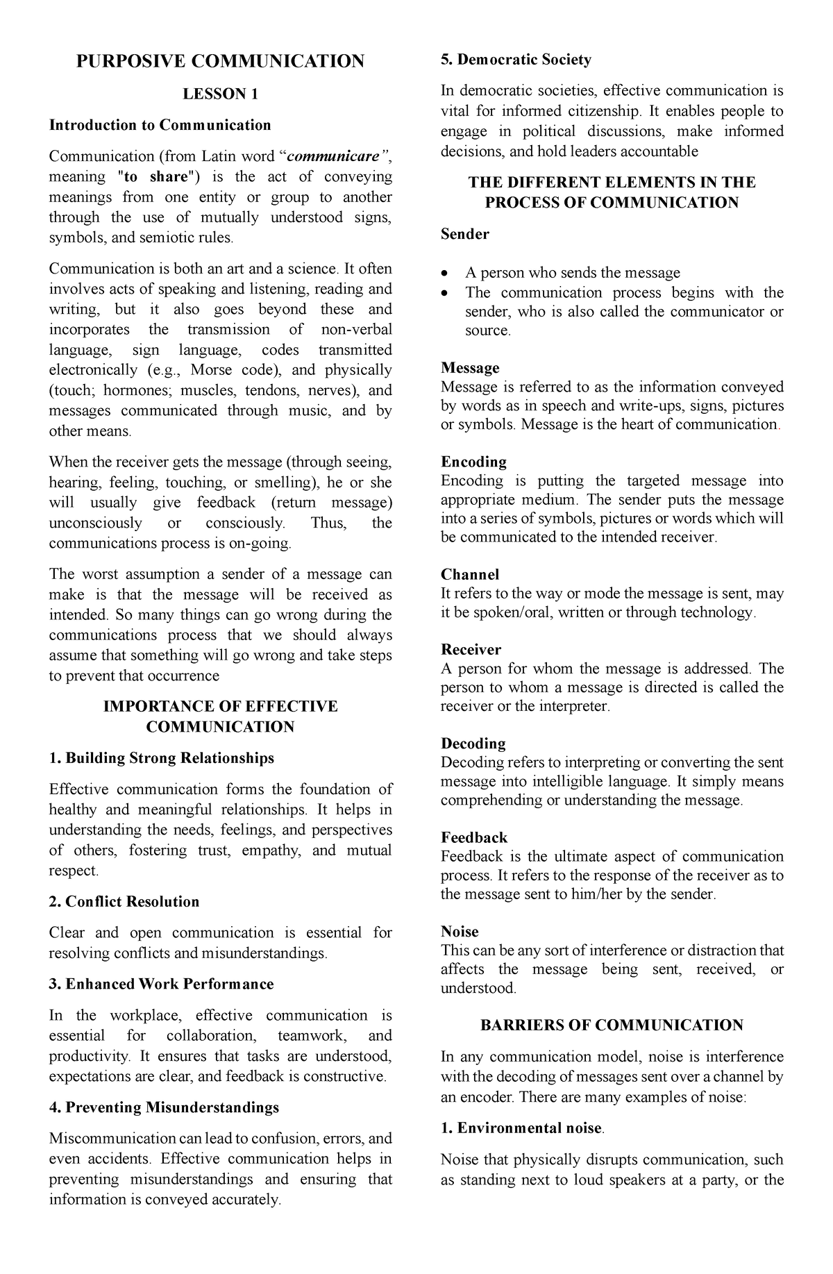 Pur Com - Module 1 - Helpful - PURPOSIVE COMMUNICATION LESSON 1 ...